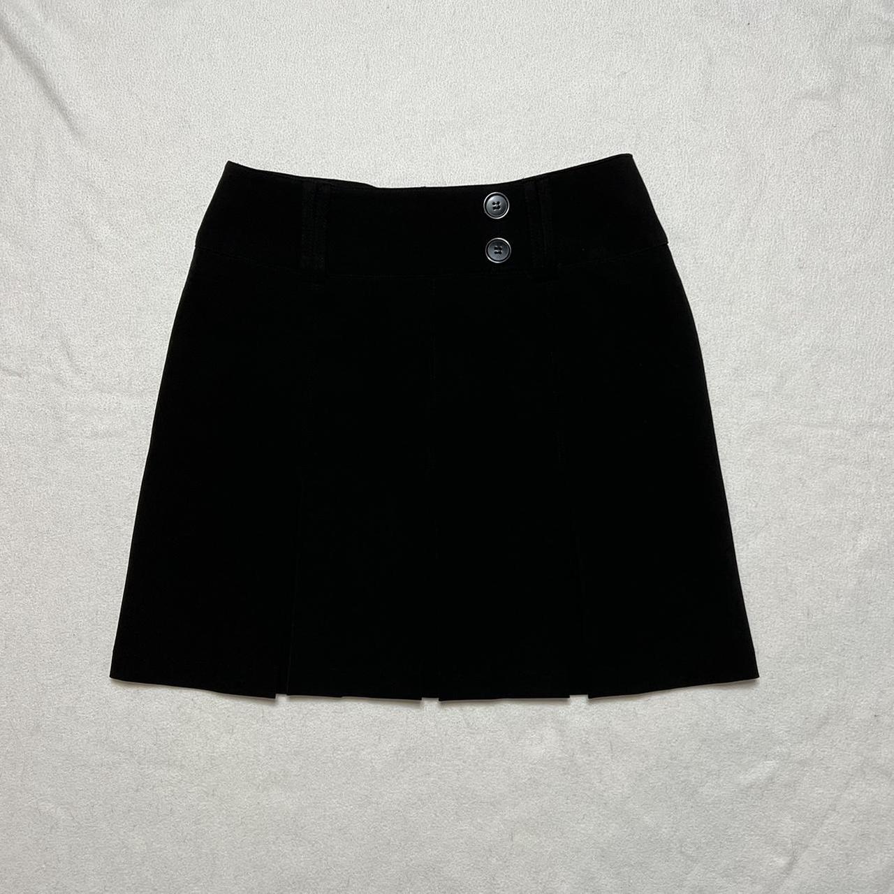 2000s black mini skirt by casa blanca pleated and... - Depop