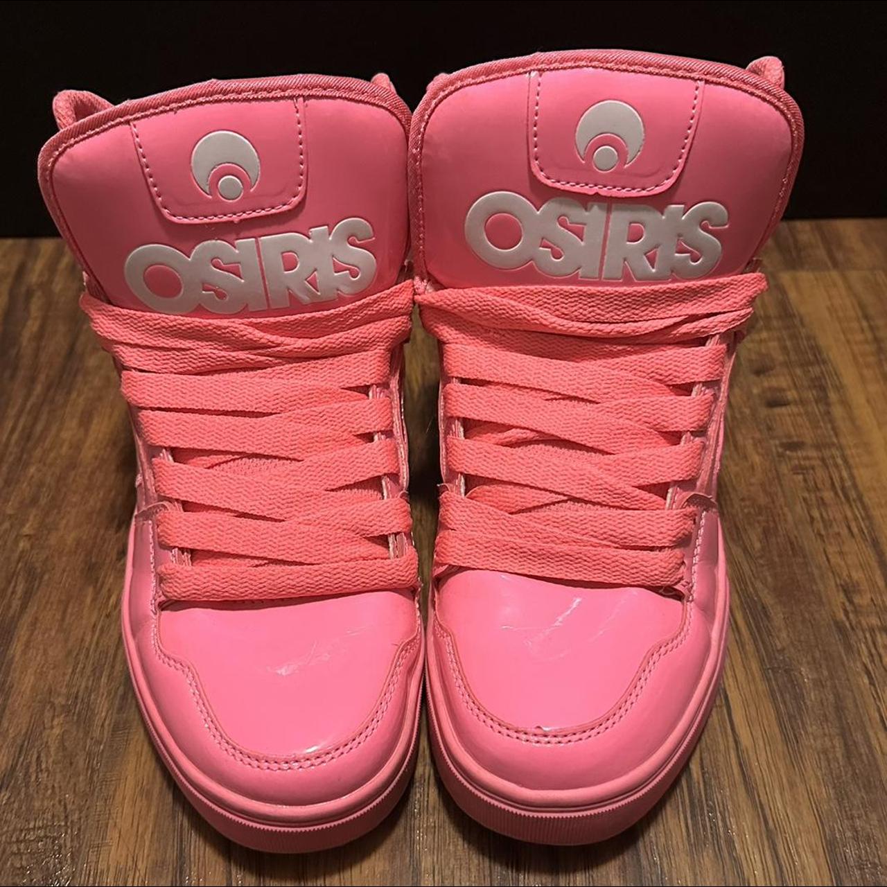 Osiris Barbie Pink Skate Shoes High tops Shiny... Depop