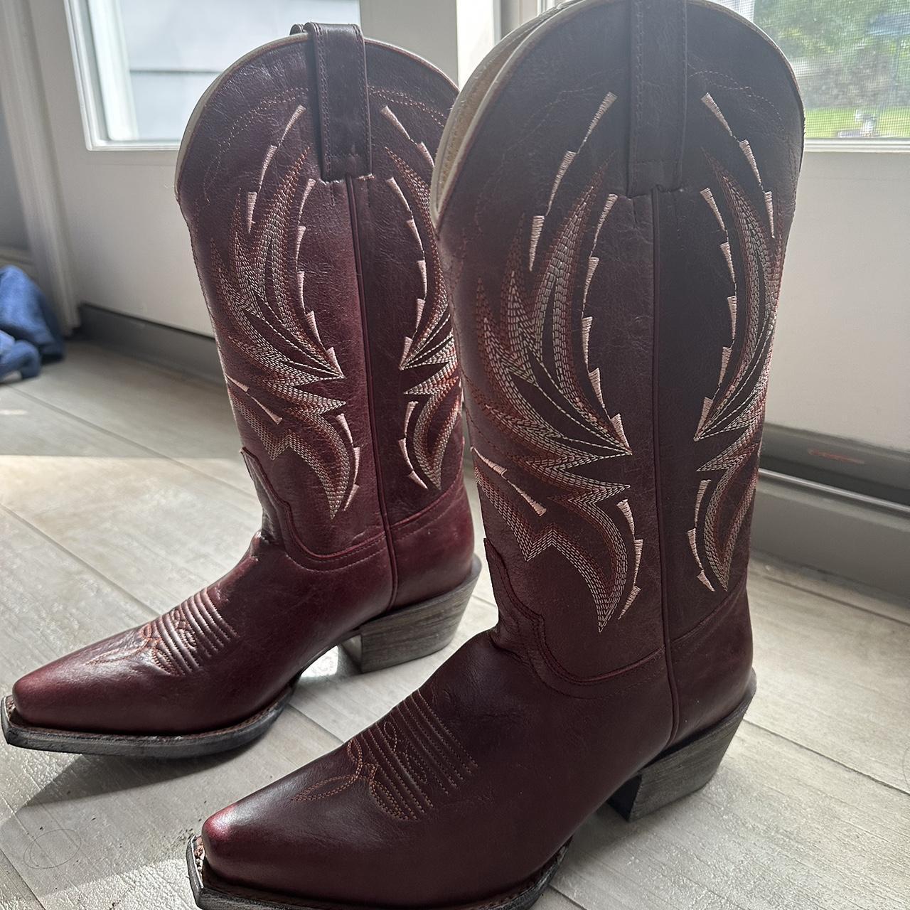 Red, boot barn cowboy boots. Never warn, size 8... Depop