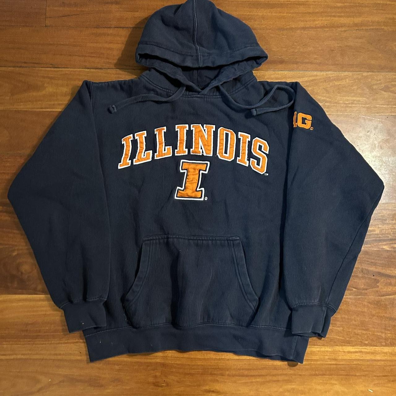 Illinois Hoodie Details - Vintage Style Illinois... - Depop