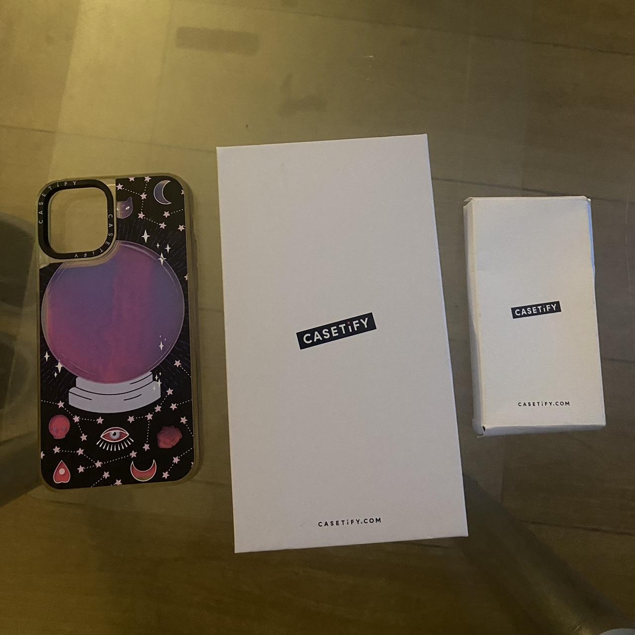 Casetify crystal ball pink neon sand liquid