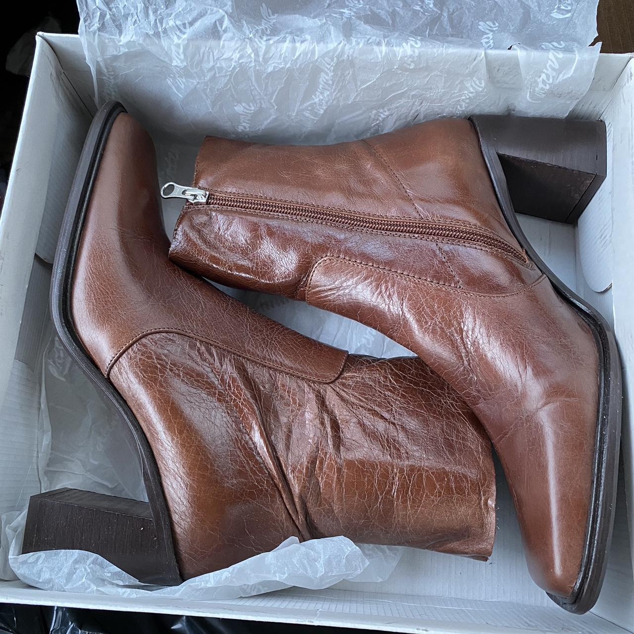 Lintervalle Wismar Chestnut Leather Square Toed Depop