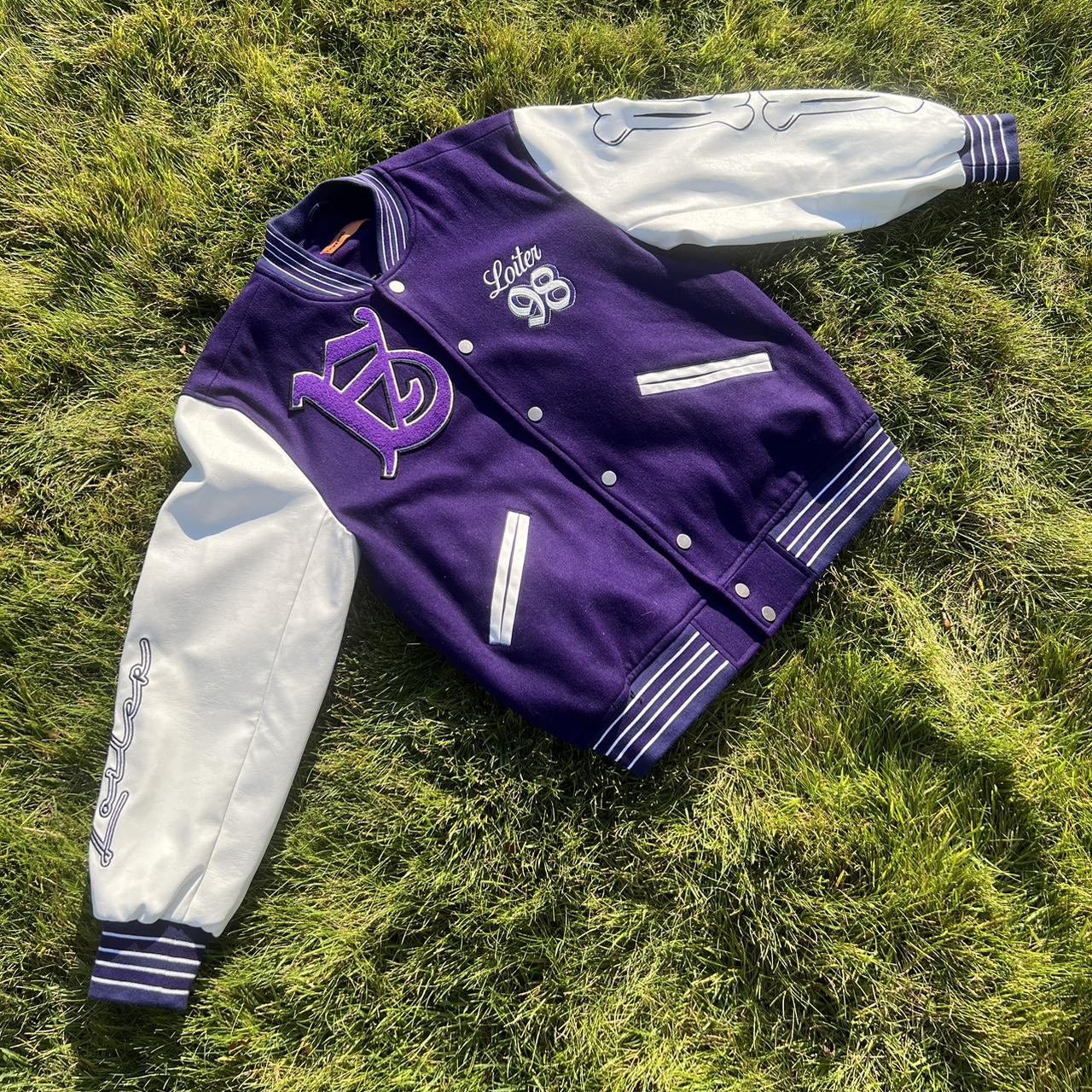 Varsity Jacket - 1 Sleeve Bones - 1 Sleeve “Loiter” | Depop