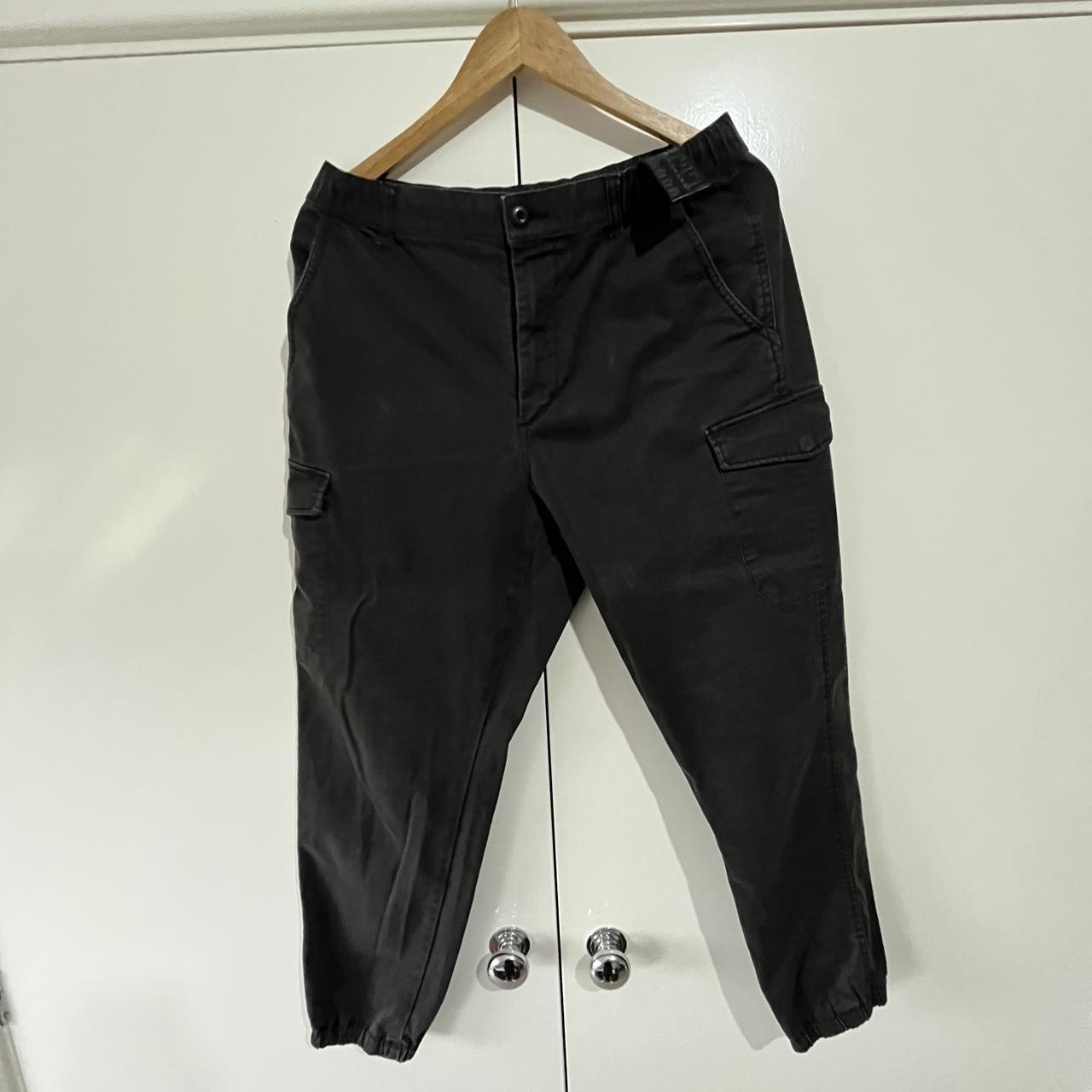 Uniqlo black cargos in good condition - Size... - Depop