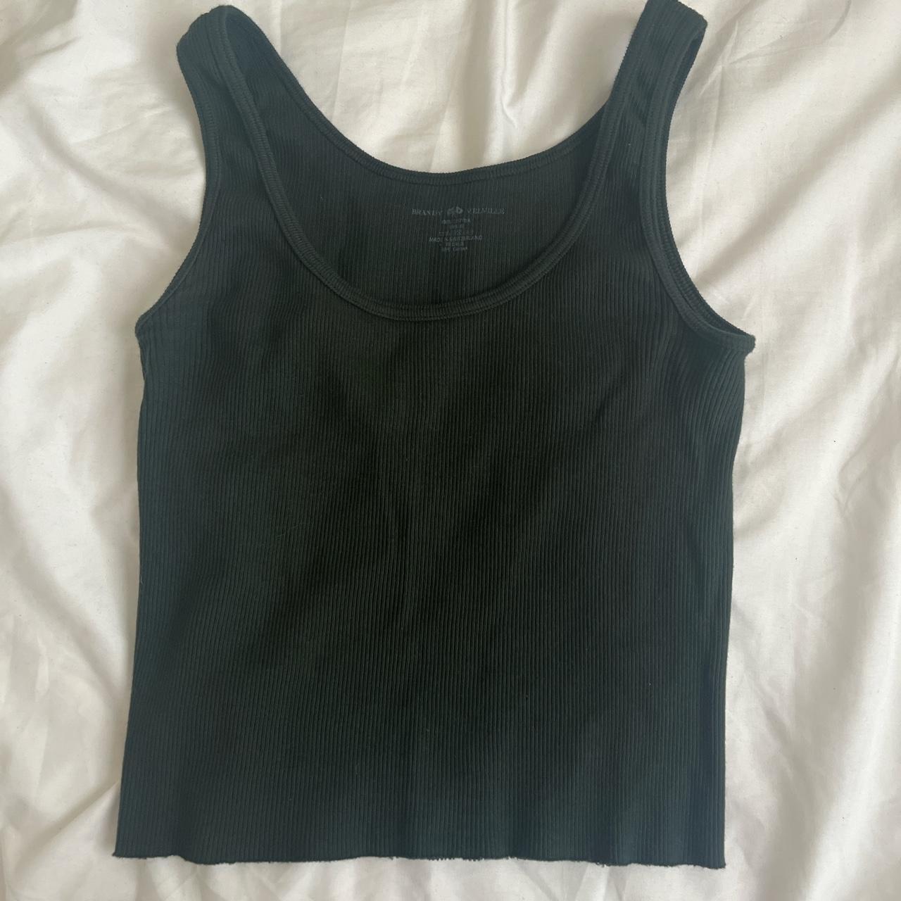 Brandy Melville dark green tank top. Worn once. - Depop