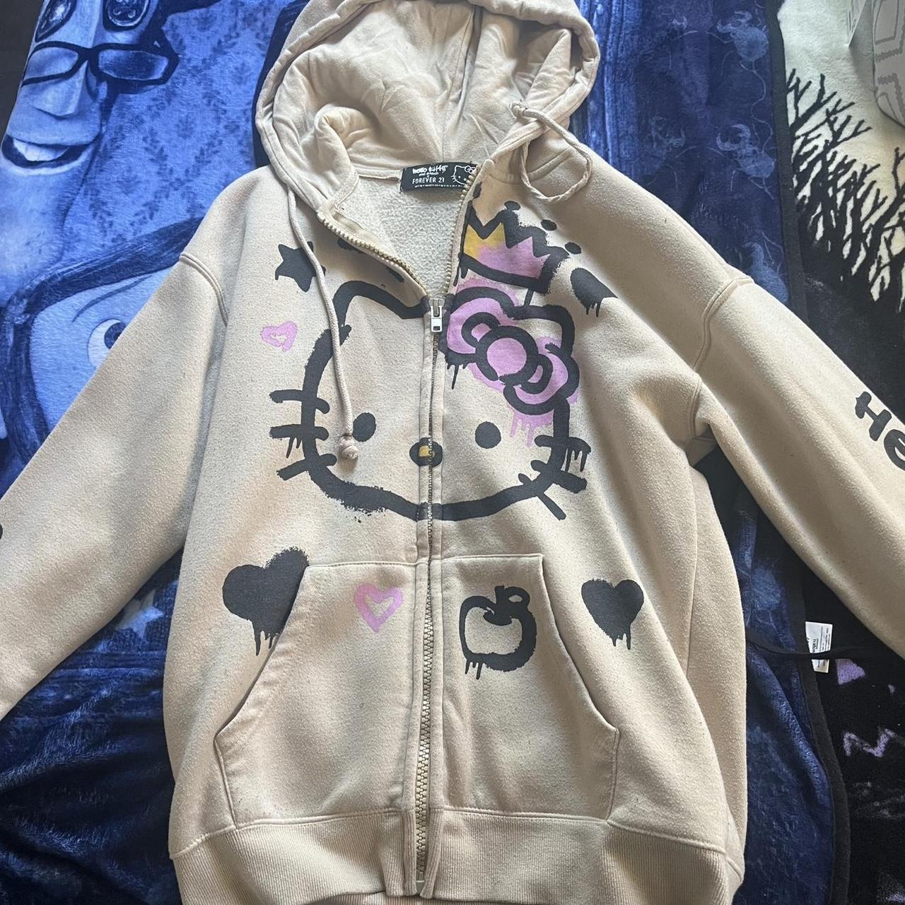 Sanrio Hello Kitty x Forever 21 collab zip up hoodie... Depop
