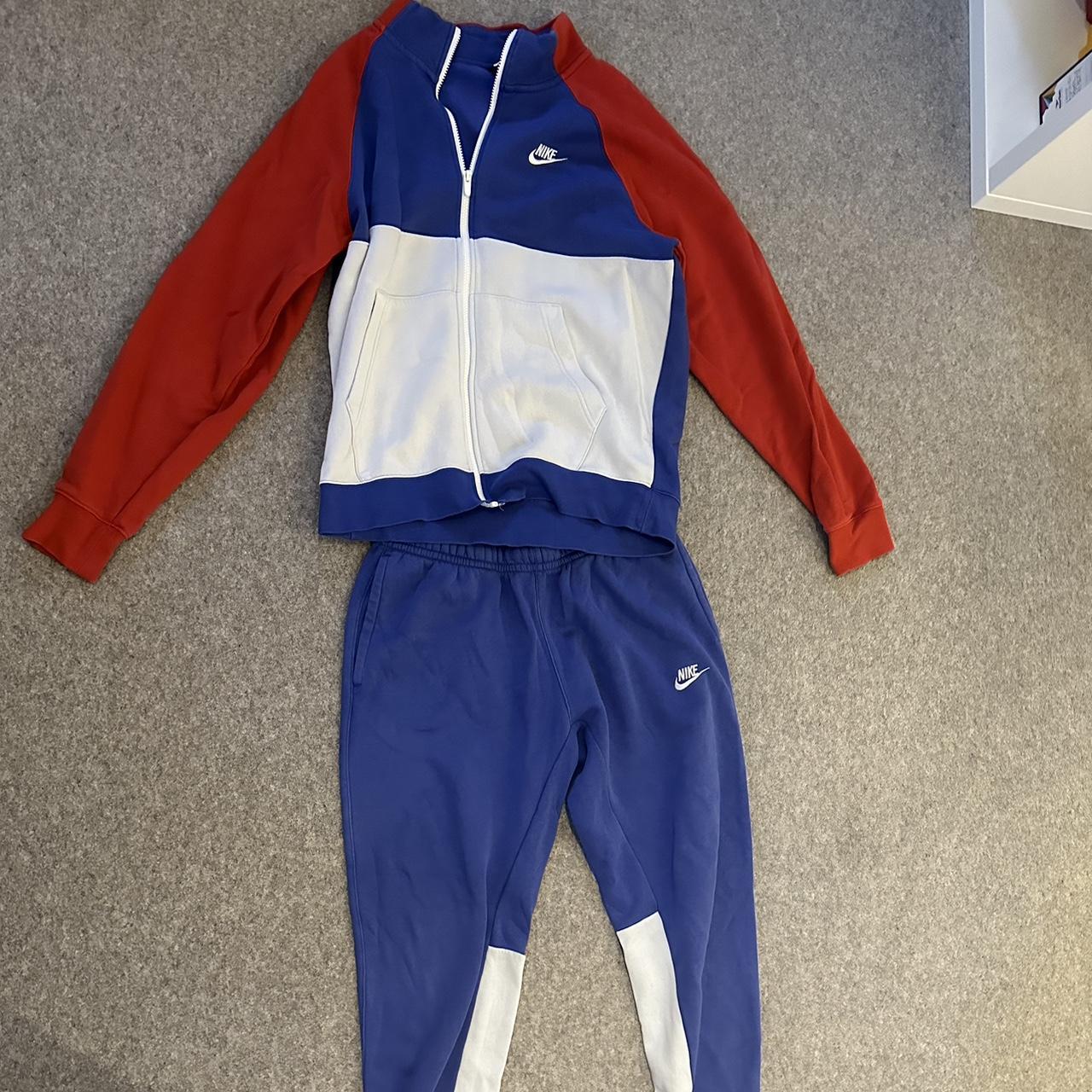 Red blue and ular white nike tracksuit