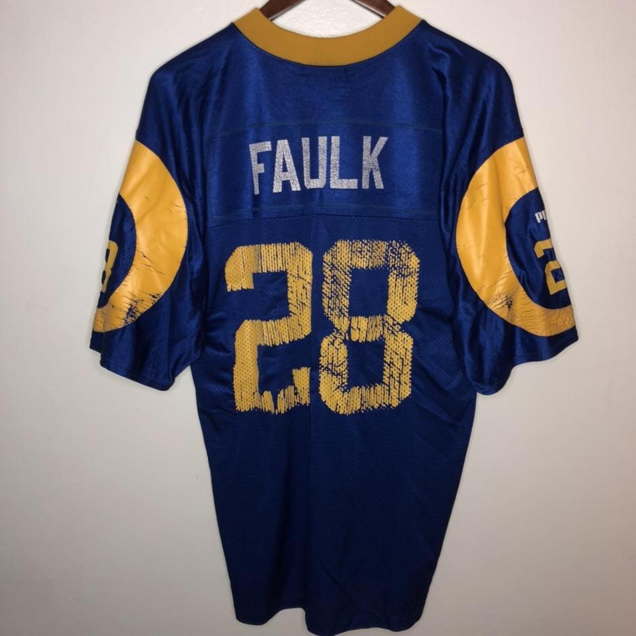 vintage team nike st. louis rams marshall faulk - Depop