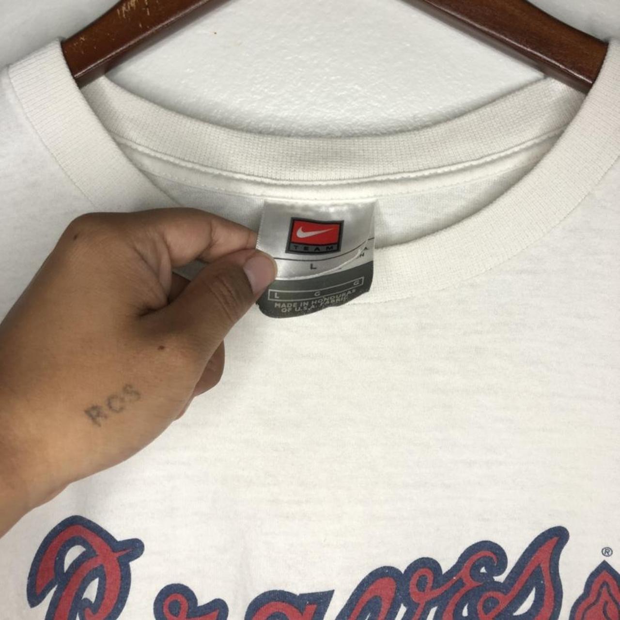 vintage early 2000’s nike atlanta braves longsleeve... | Depop