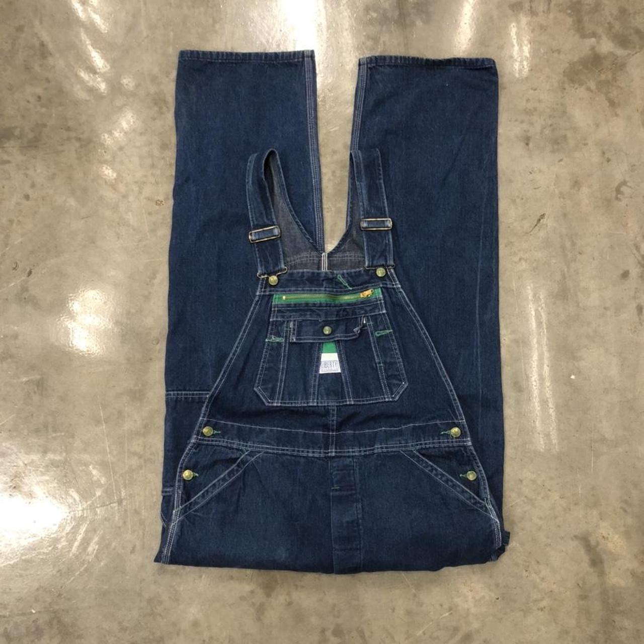 Liberty London Men's Blue and Green Dungarees-overalls