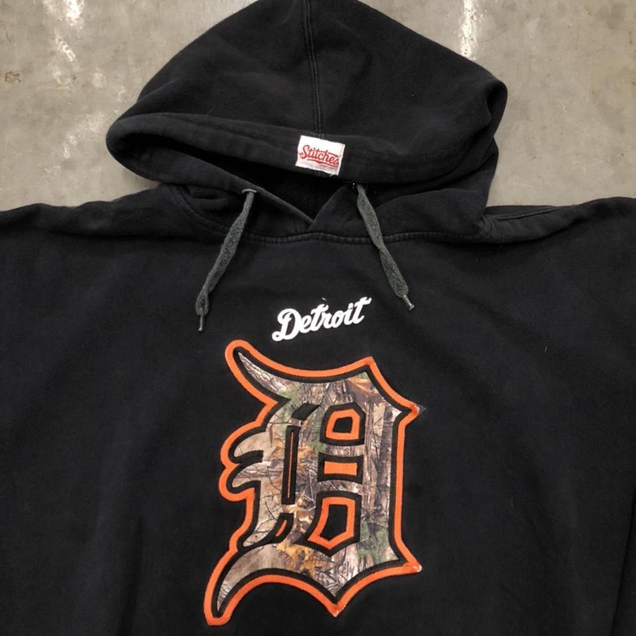 Men's Detroit Tigers Stitches Black/Camo Pullover Hoodie