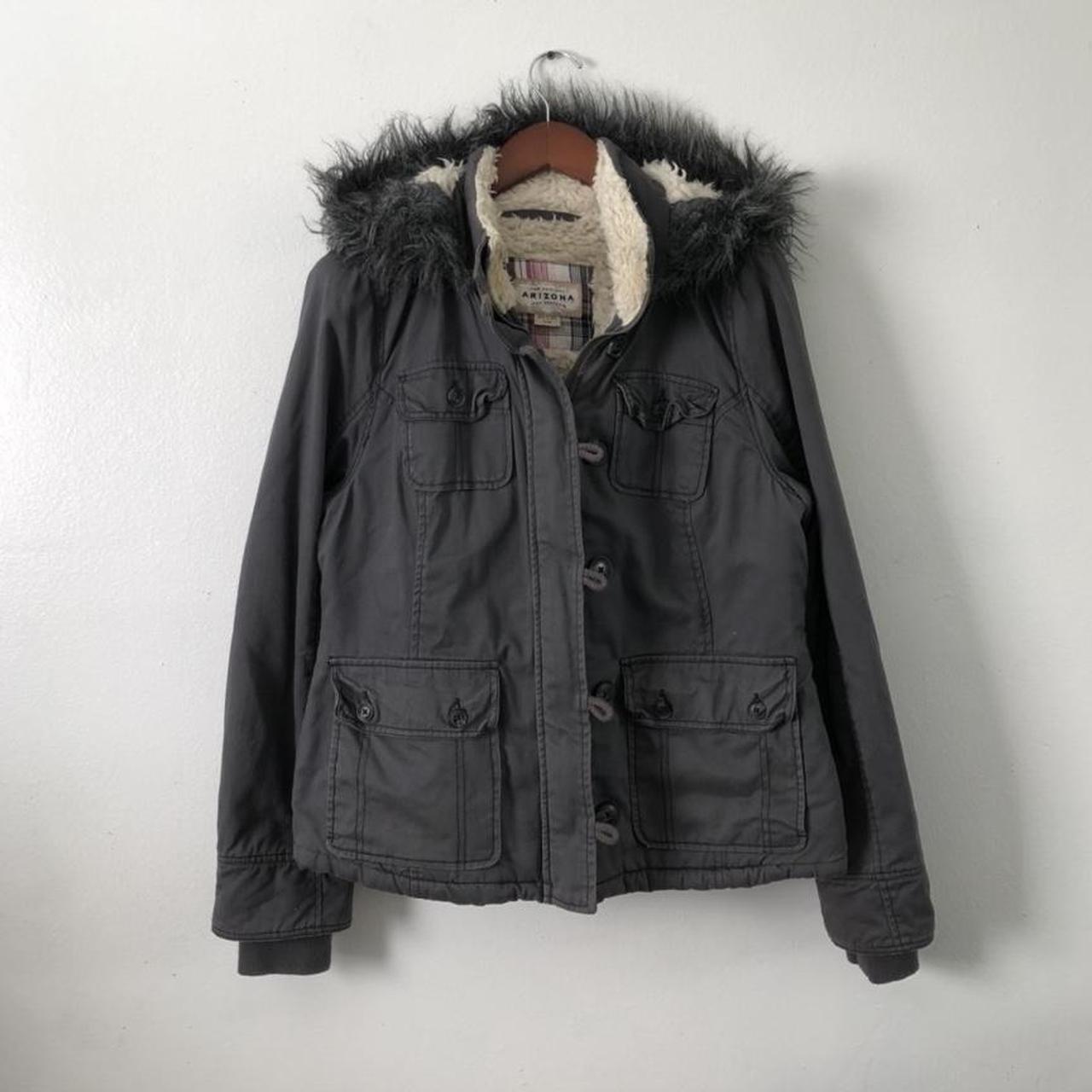 vintage early 2000's arizona fur sherpa lined coat - Depop