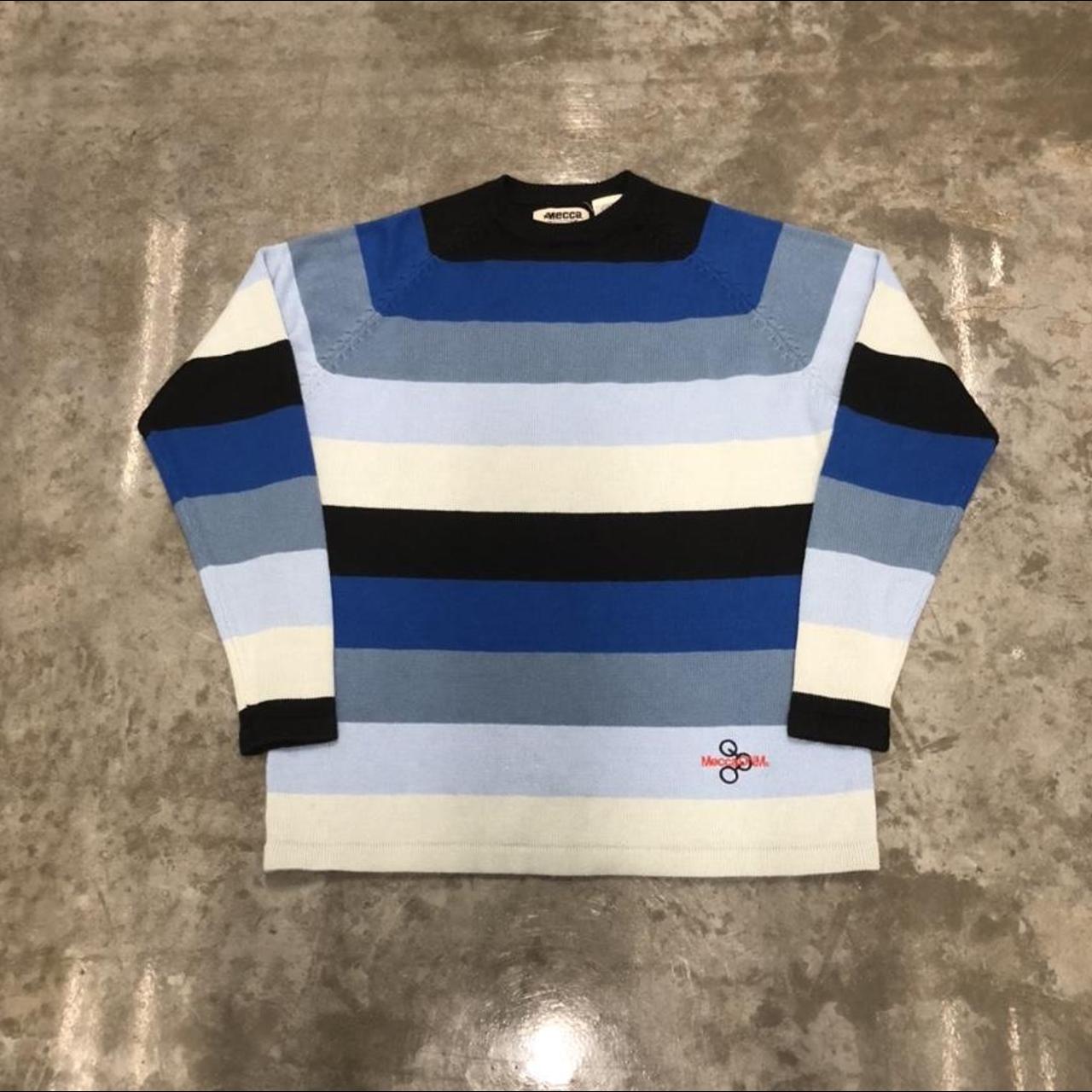 vintage early 2000’s Mecca striped sweater •size:... - Depop