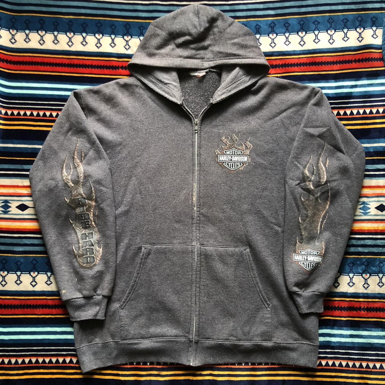 vintage Harley-Davidson ジップパーカー グランジ vintage Harley-Davidson ジップパーカー グランジ