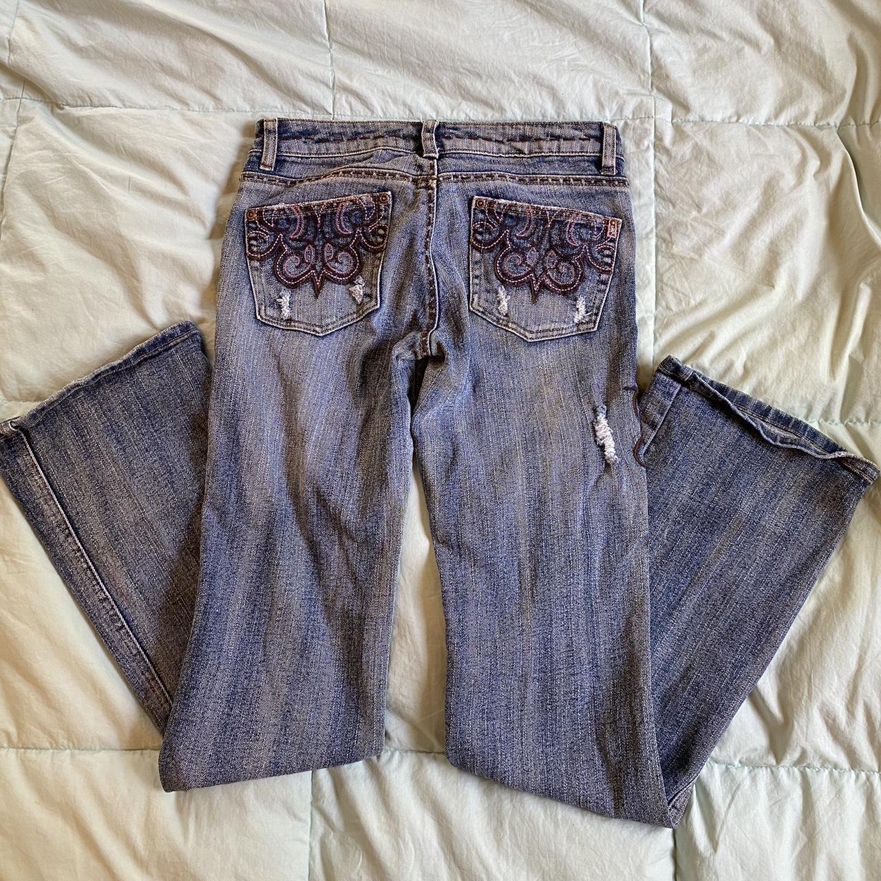 Southpole Women's Brown and Navy Jeans | Depop