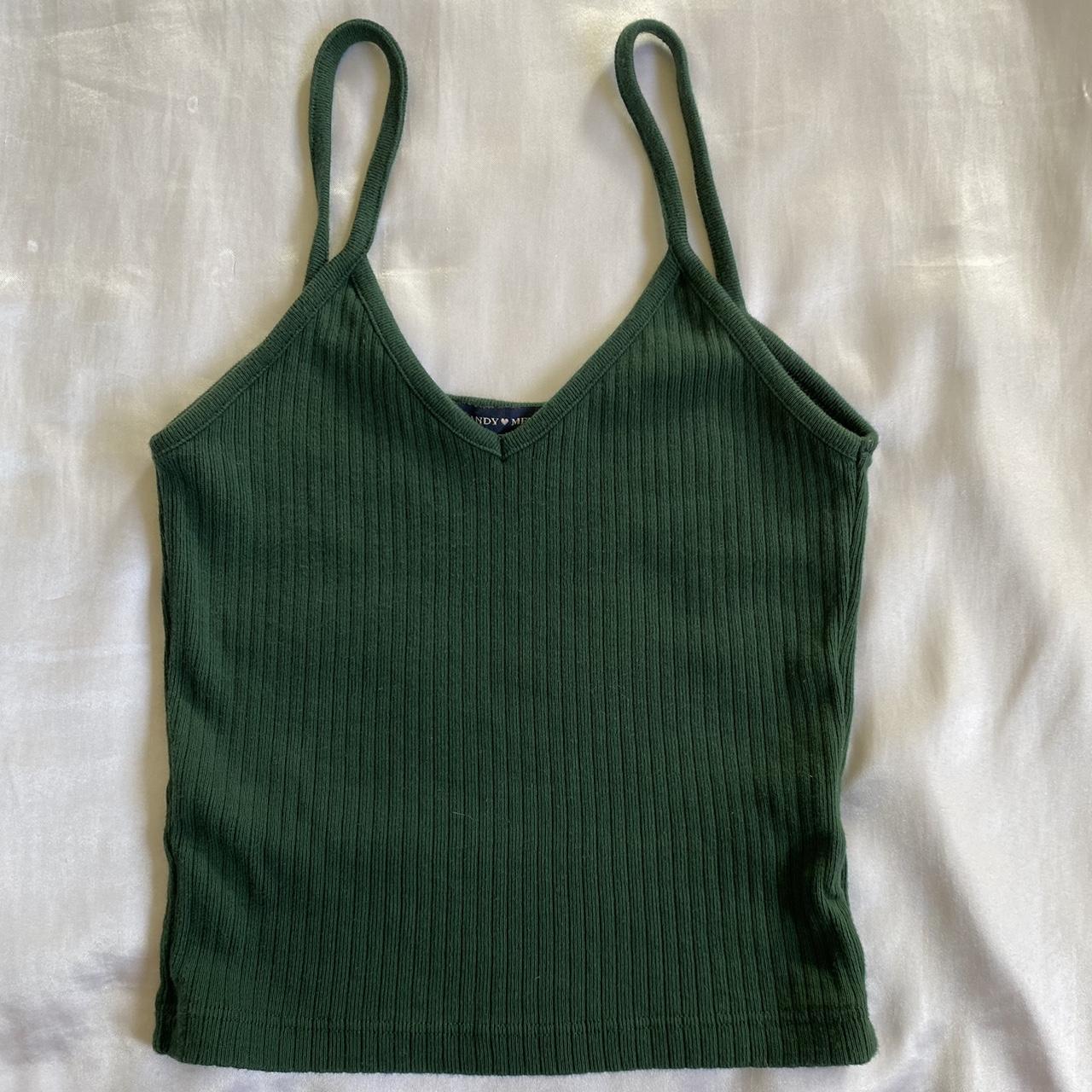 Brandy Melville green tank. one size, would best fit... Depop