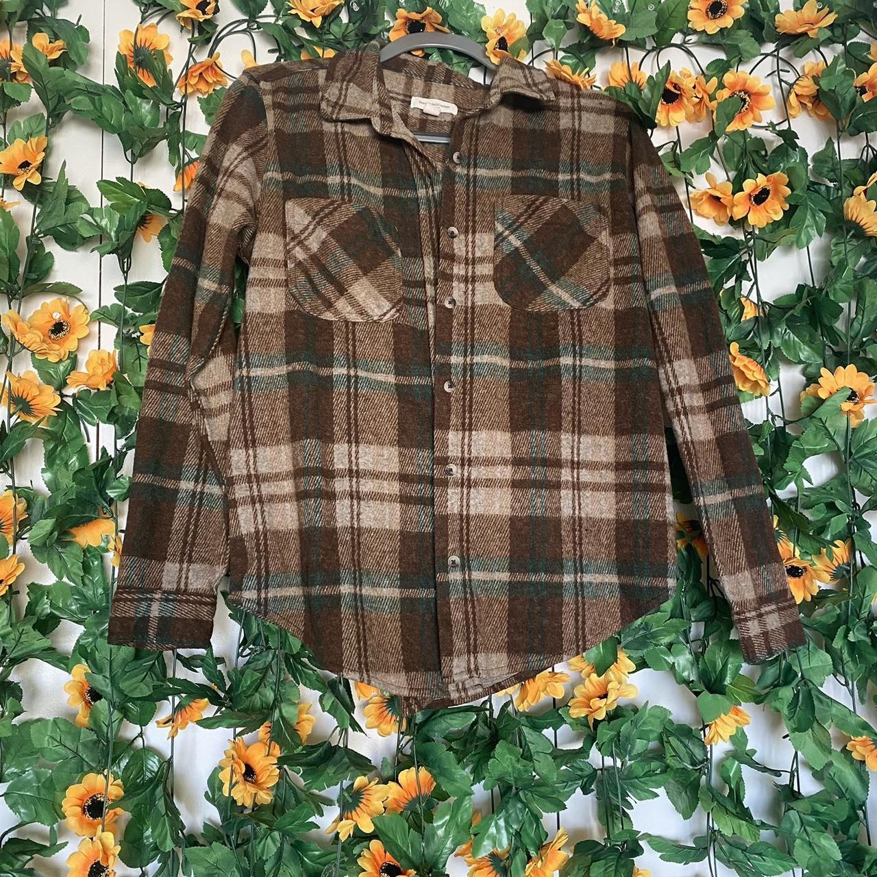 Taylor Swift “evermore” fuzzy flannel printed button... - Depop