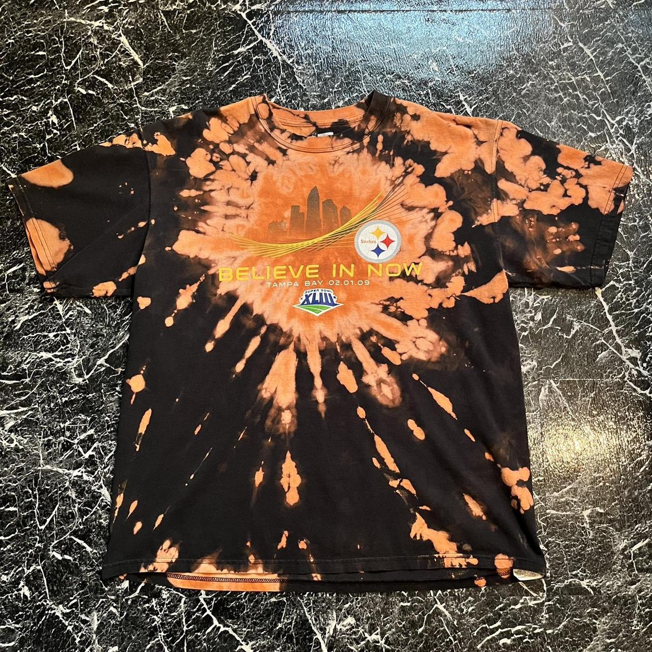 Pittsburgh Steelers tie dye shirt. Size large. Good - Depop