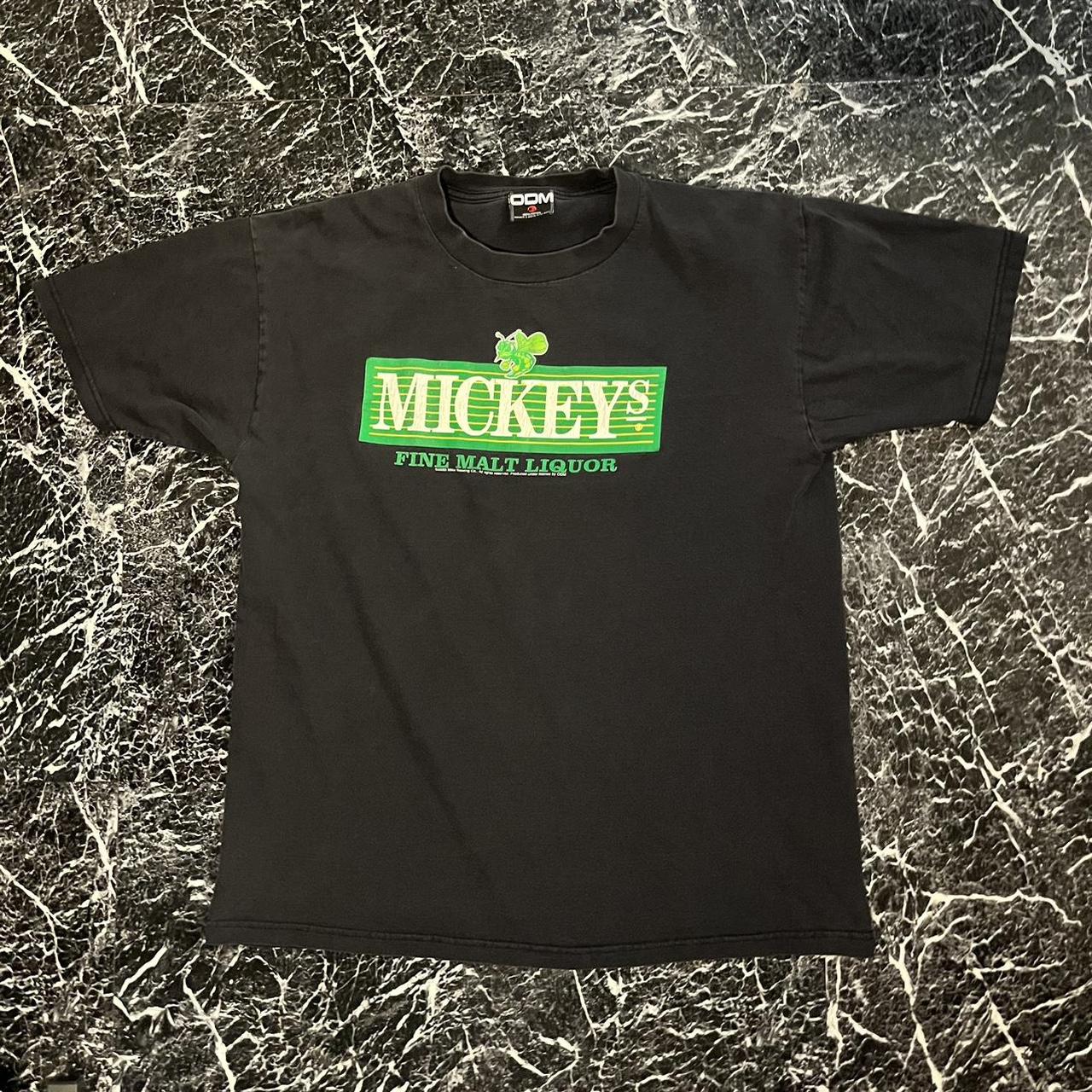 T-shirt Noir Mickey's Beer 40 Malt Liquor - Coton 100%, Motif Bière, Coupe Régulière Homme