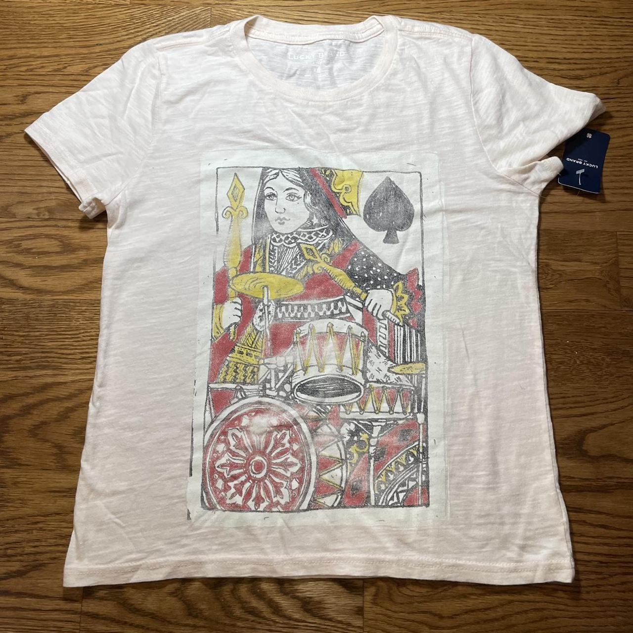 XS S Light Pink Graphic Tee With Faded Queen Of Depop xs-s-light-pink-graphic-tee-with-faded-queen-of-depop