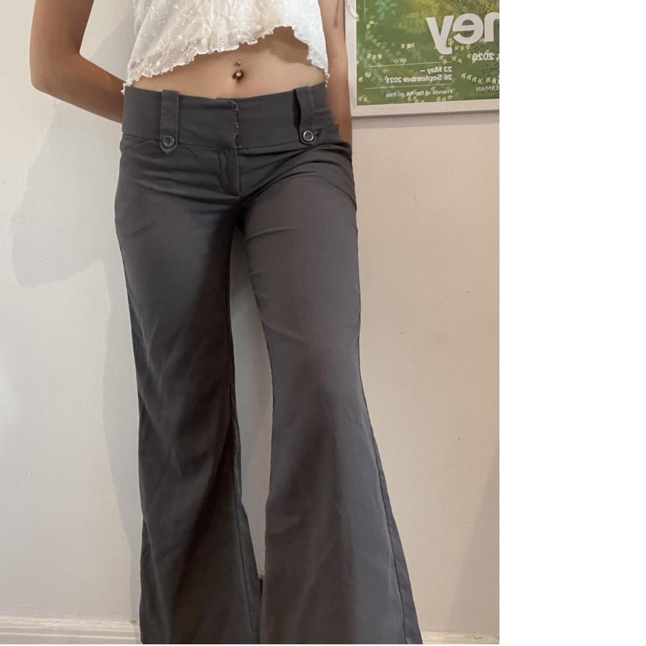 vintage french grey work trousers featuring: -... - Depop