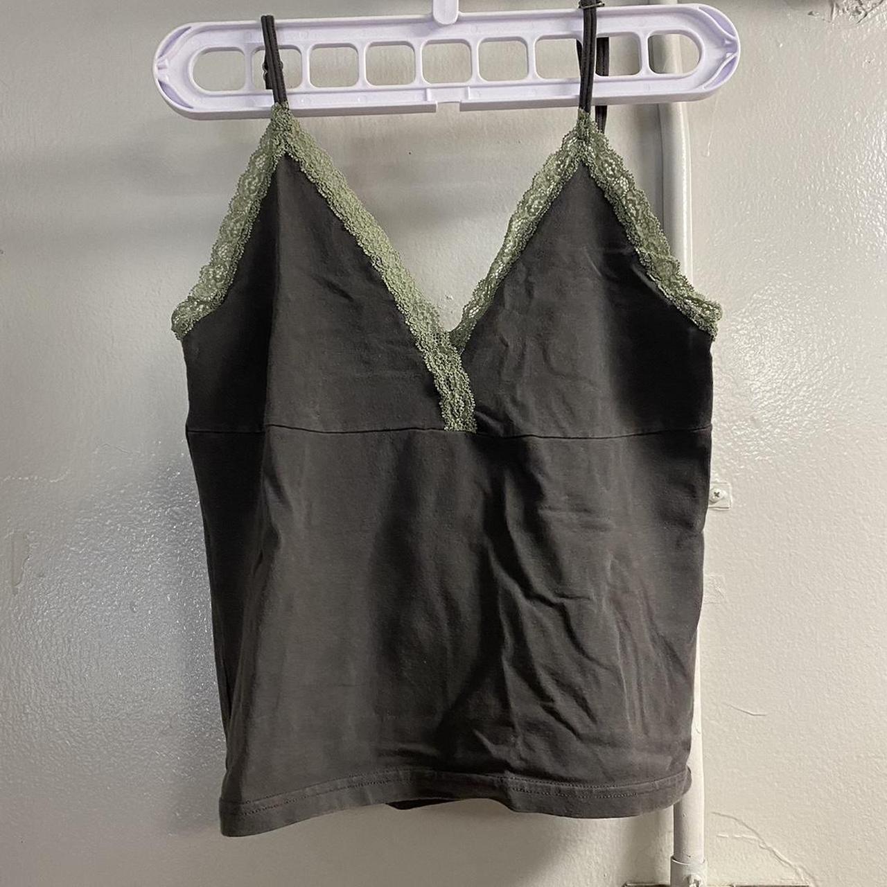 brandy amara lace tank ! great condition gray with - Depop