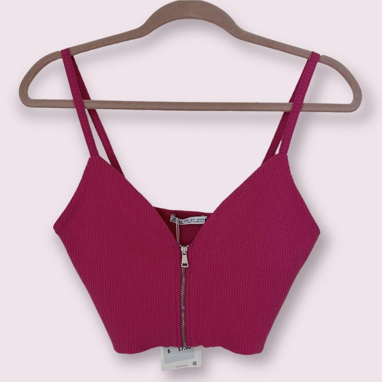 Zara Women's Pink Vest Depop