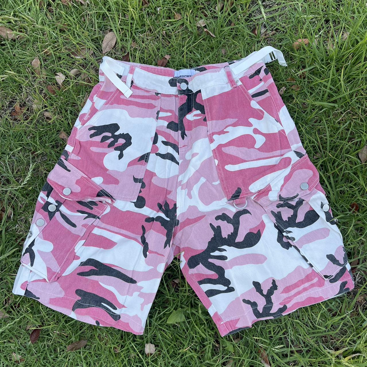 MADE EXTREME PINK CAMO CARGO SHORTS 30 With. Depop