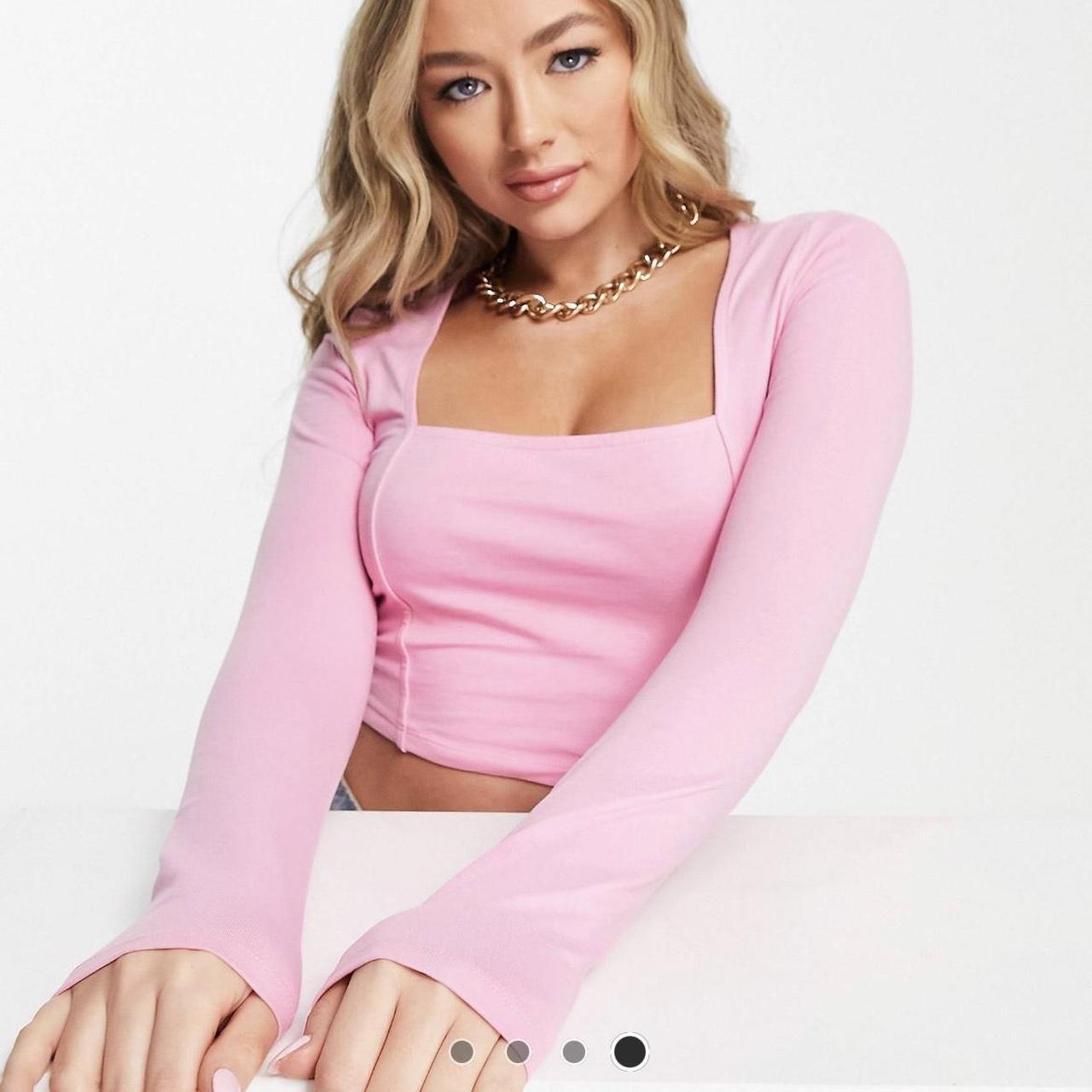Asos baby pink top, size 10, like new #asos #pink... - Depop