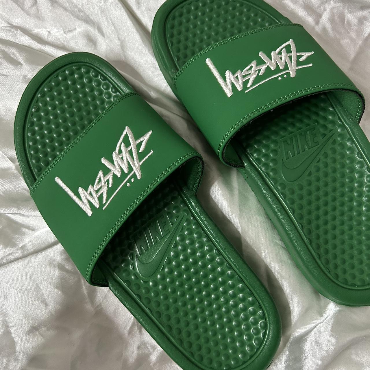 Stüssy Green Slides | Depop