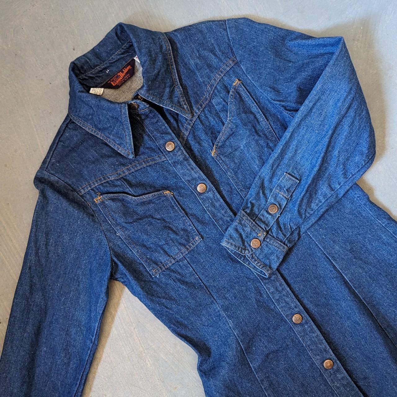 Vintage Landlubber denim snap-front dress. Likely... - Depop