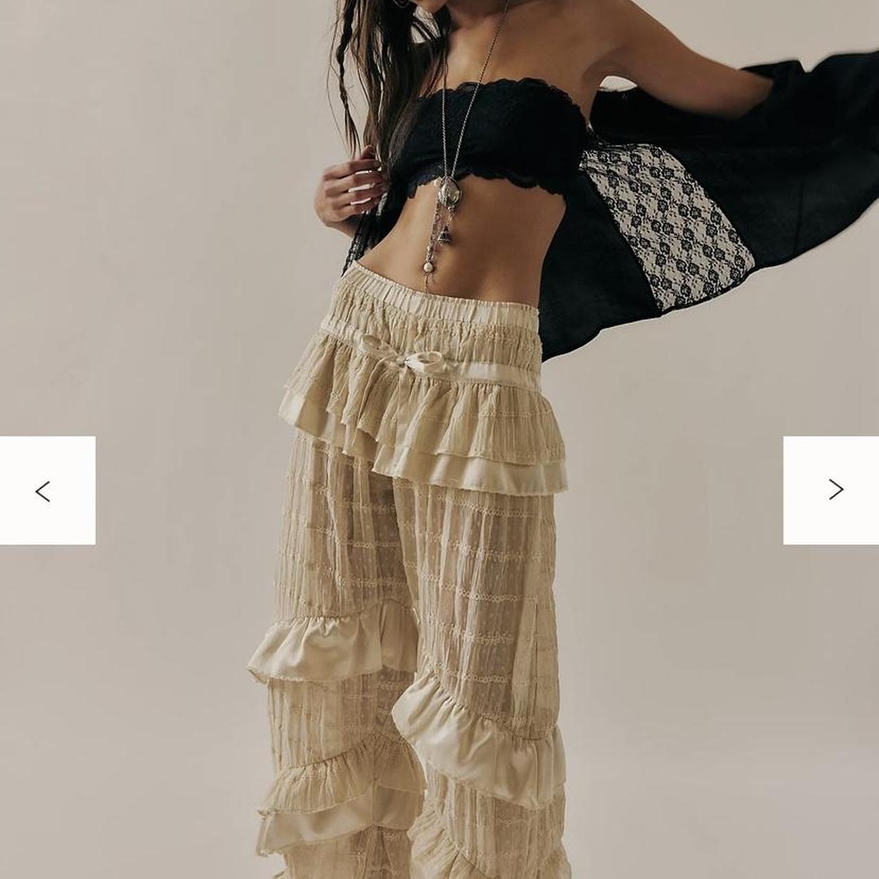 Free People Belle Ruffle pants tags still on.... | Depop