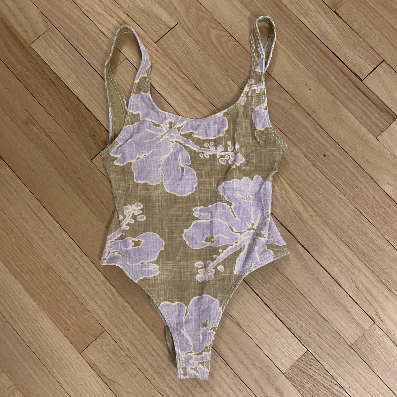 Billabong Women S Green And Purple Swimsuit One Piece Depop