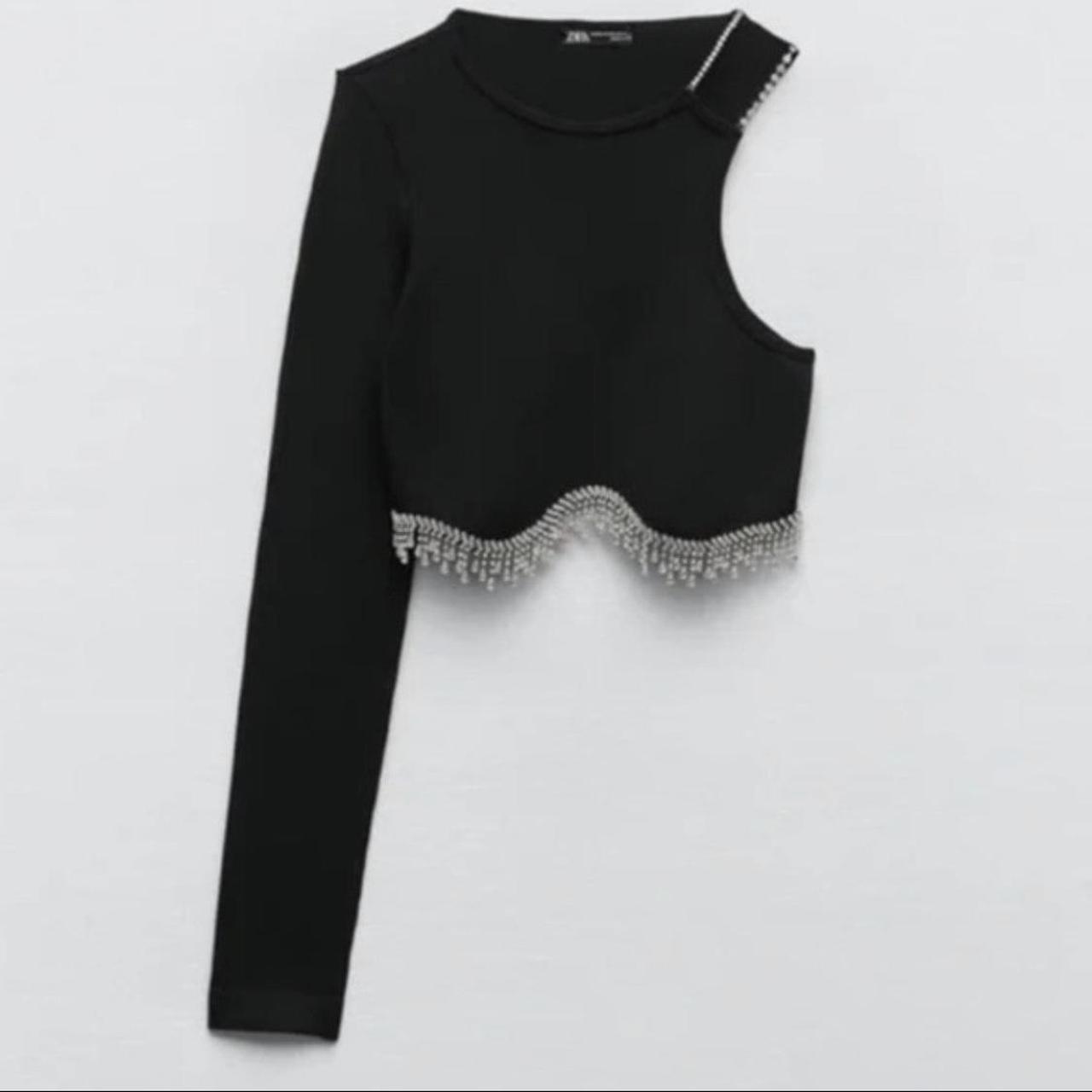 Zara one best sale shoulder blouse