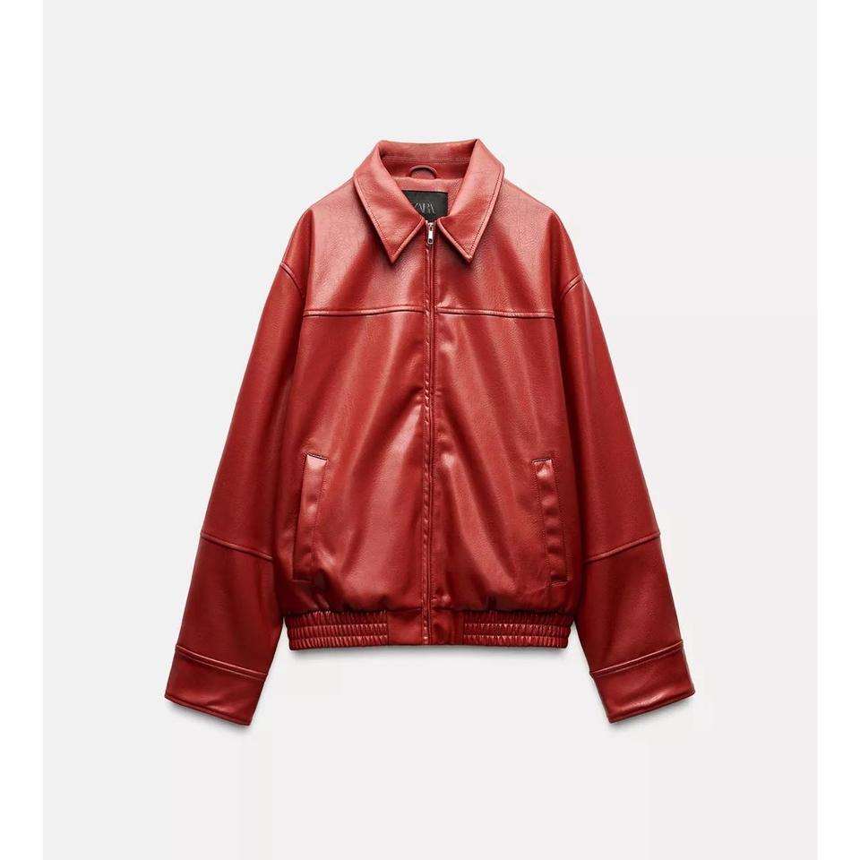 まぁ.♡さん専用★新品未使用★Faux leather crop jacket Elegant Womens Faux Leather Crop Jacket - Stylish Autumn