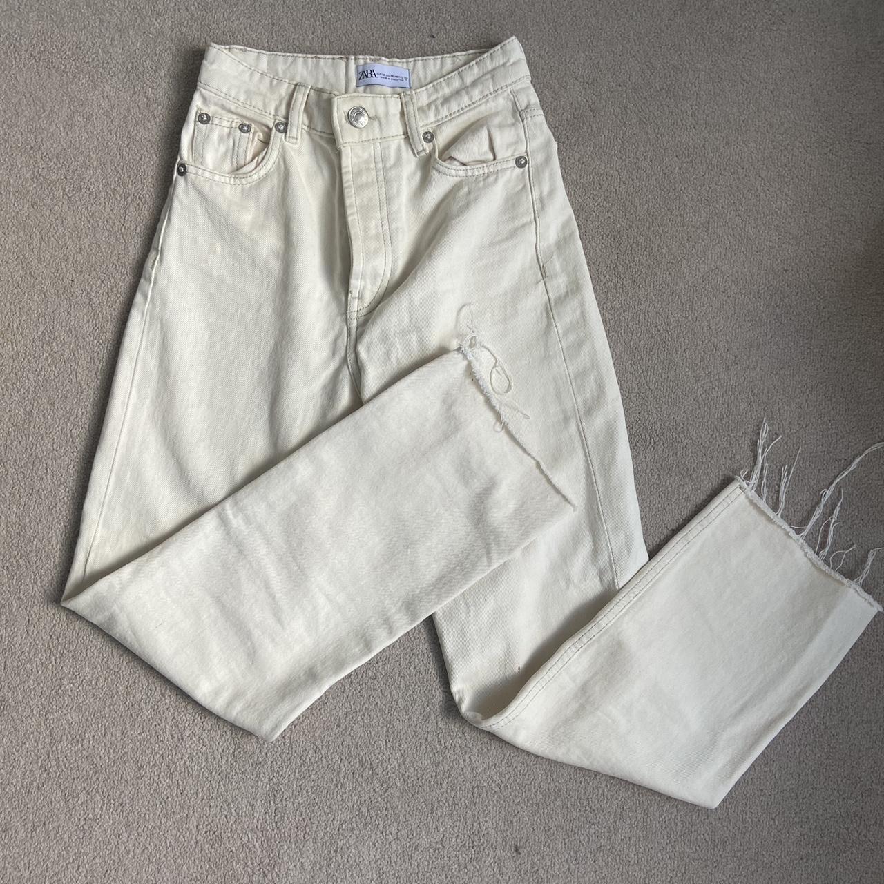 Zara straight leg off white jeans🤍🤎 Brand new... - Depop