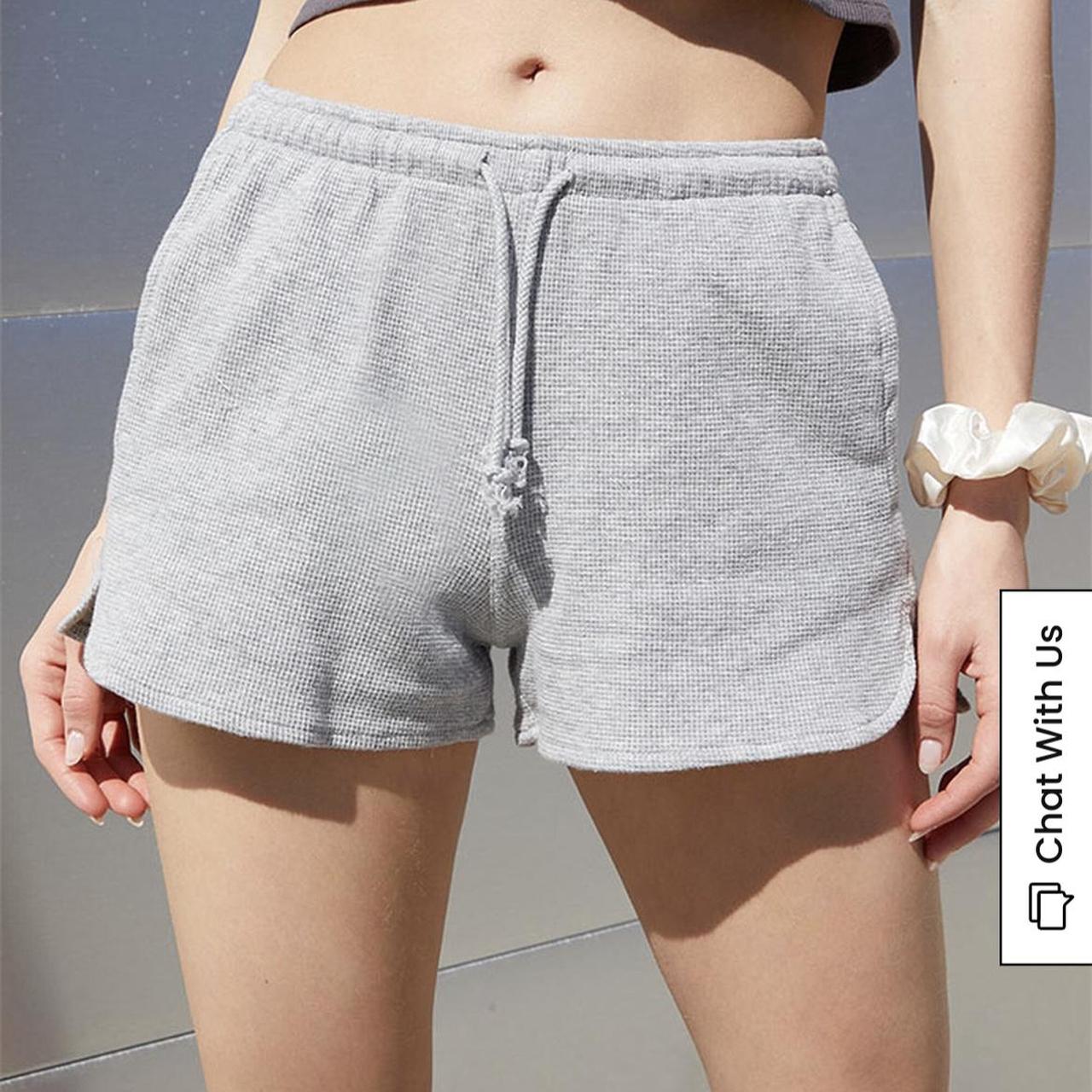 Brandy Melville Light Gray Summer Thermal Shorts One... Depop