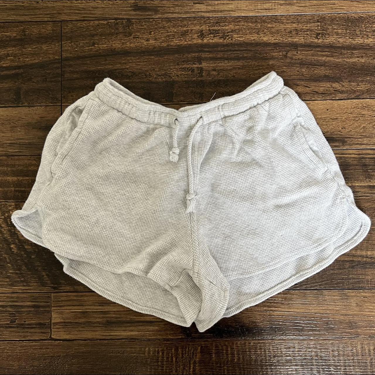 Brandy Melville Light Gray Summer Thermal Shorts One... Depop