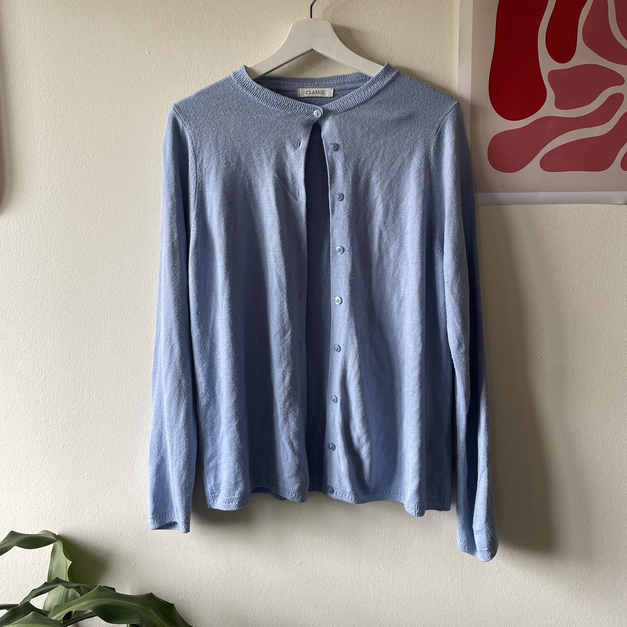 Baby light blue coquette style button cardigan Size... - Depop