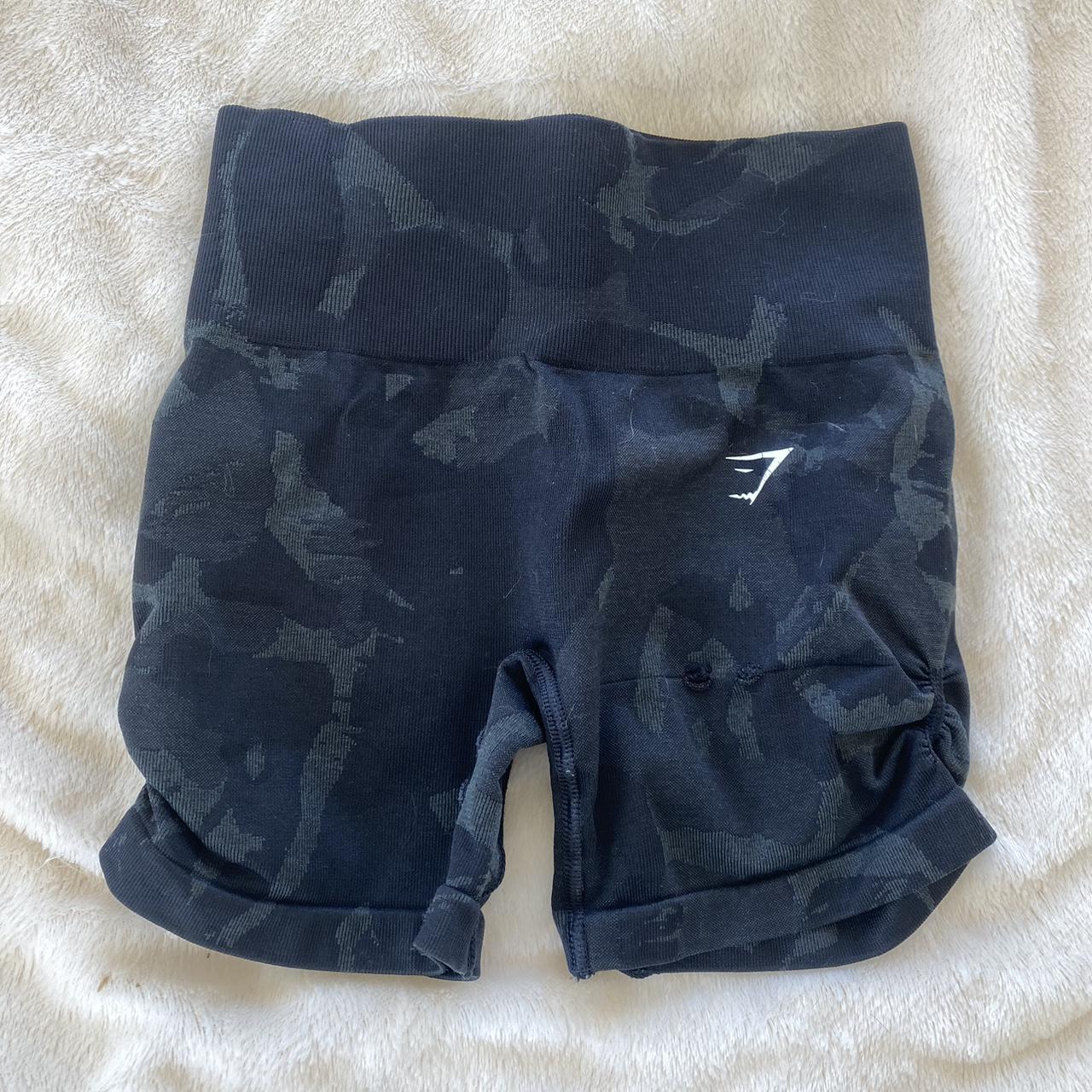 gymshark biker shorts color black camo size xs... Depop