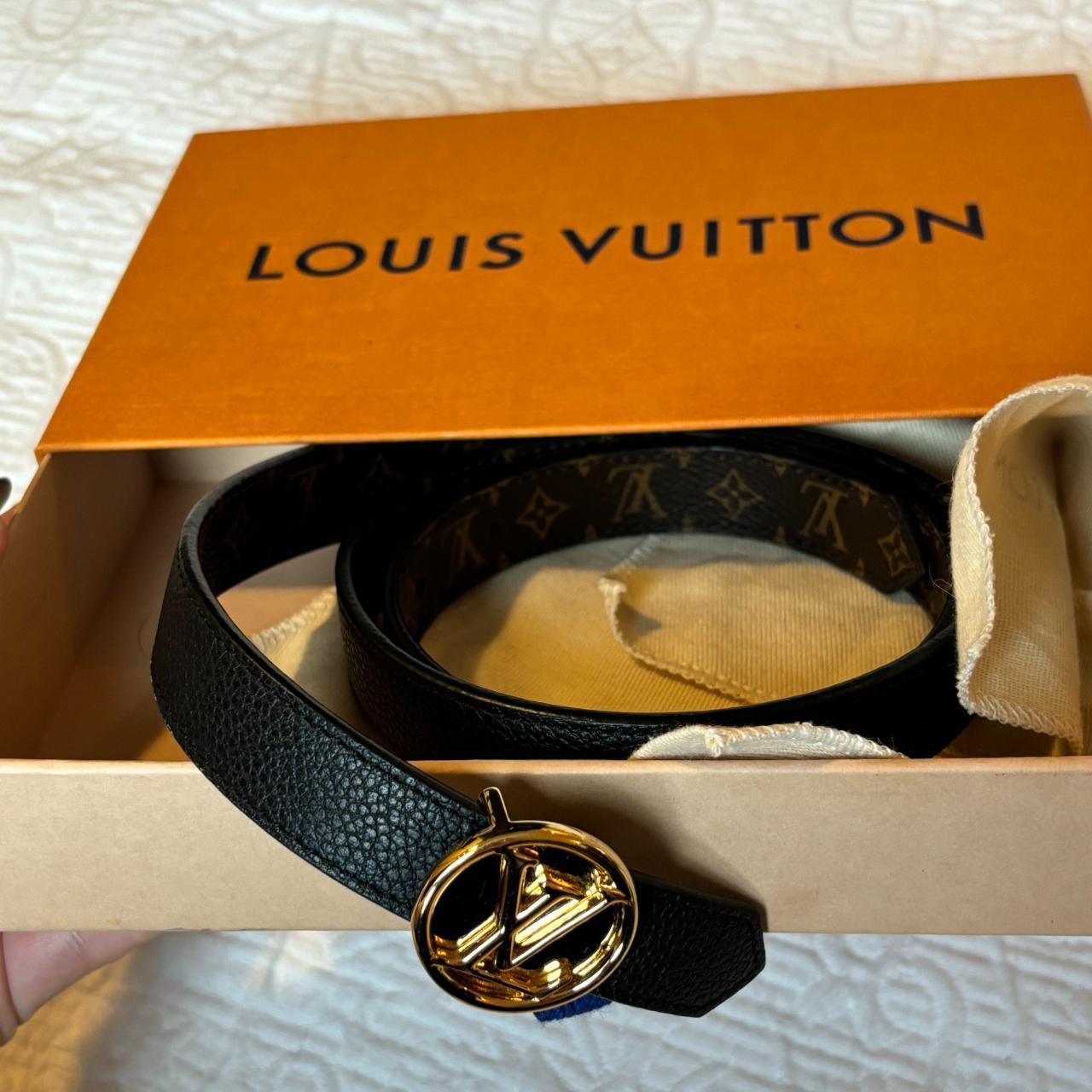 Louis Vuitton reversible black and LV monogram belt.... Depop