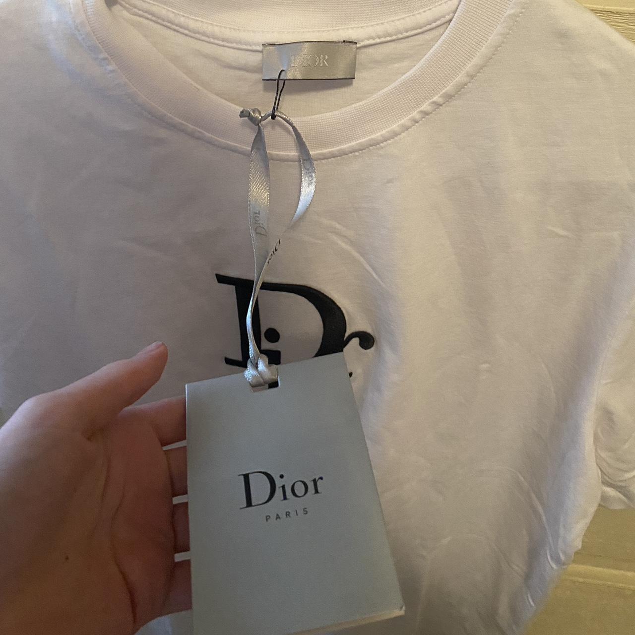 Christian Dior Women's White and Black T-shirt | Depop