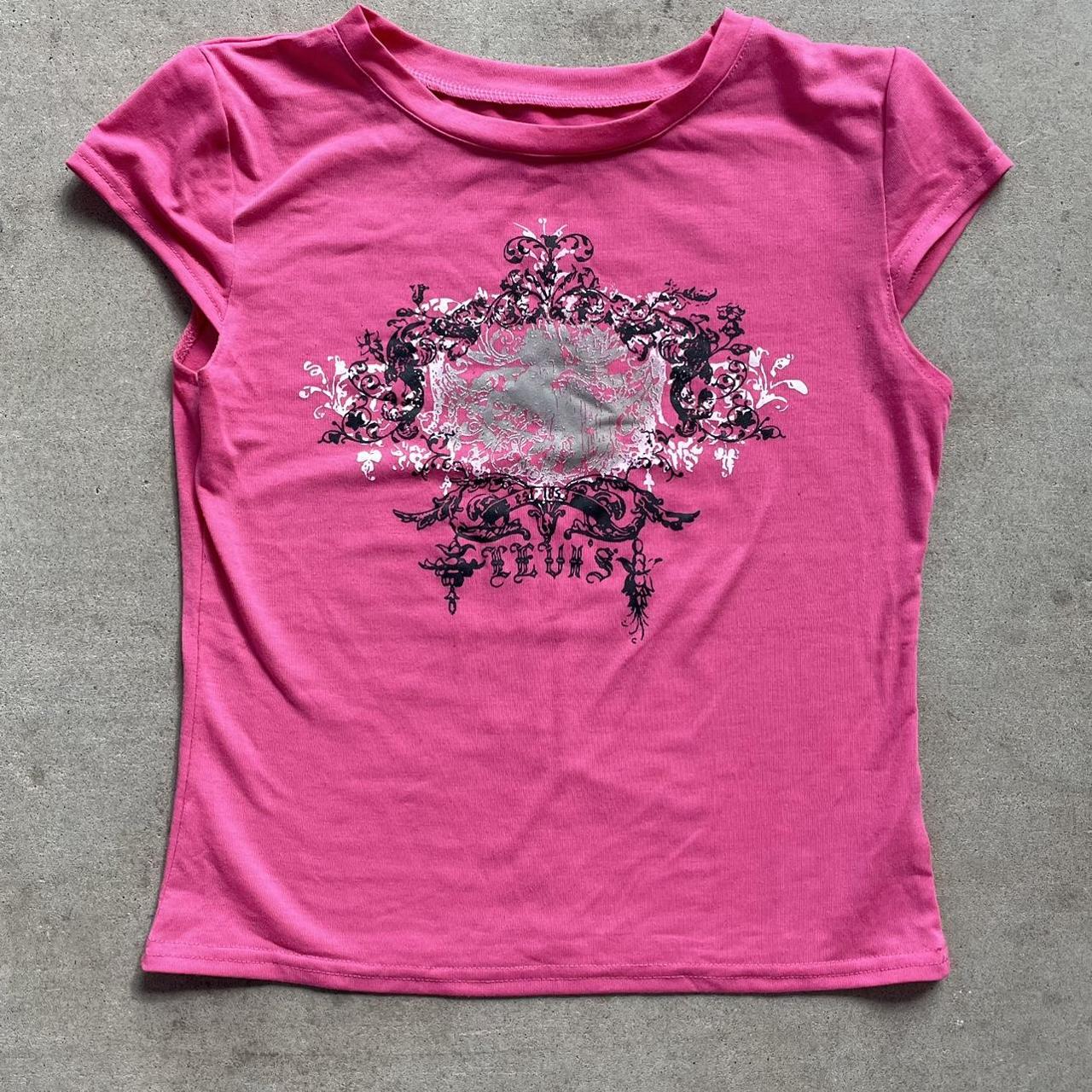 y2k-women-s-pink-graphic-tee-depop