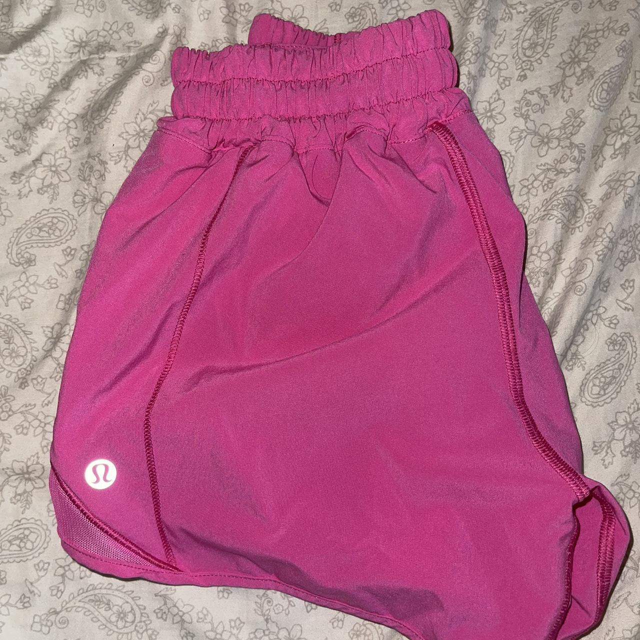 sonic pink LULULEMON hotty hot shorts 4 inch-... - Depop