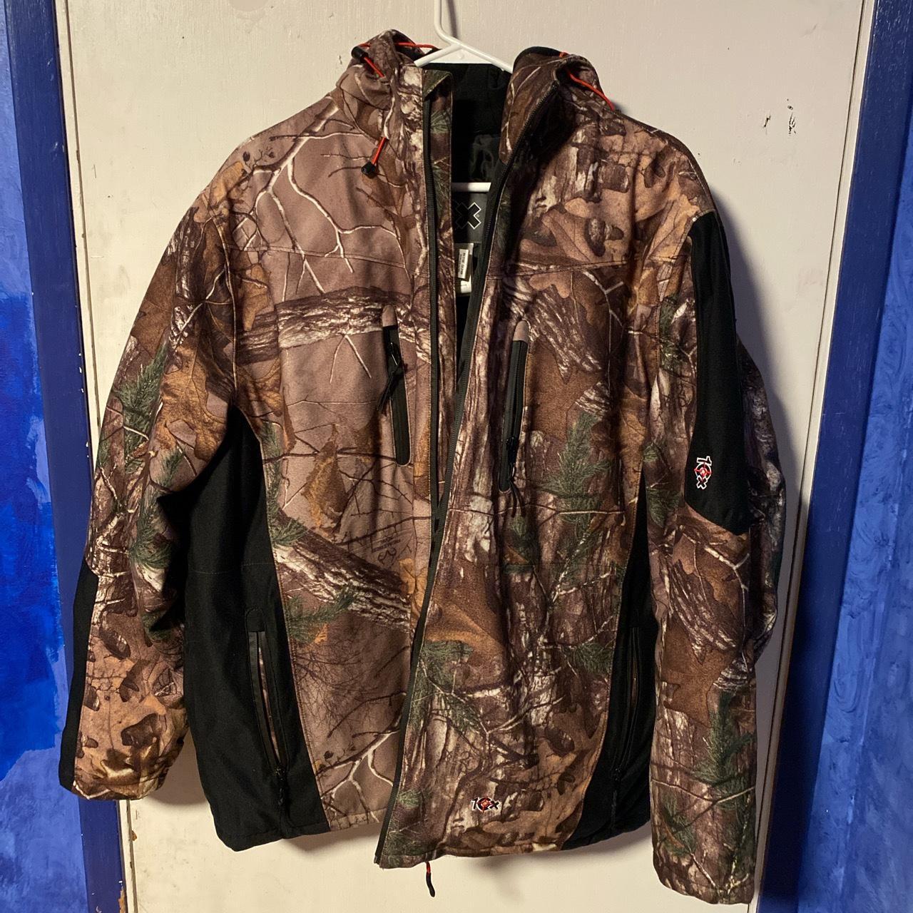 Realtree Men's Khaki and Black Jacket | Depop