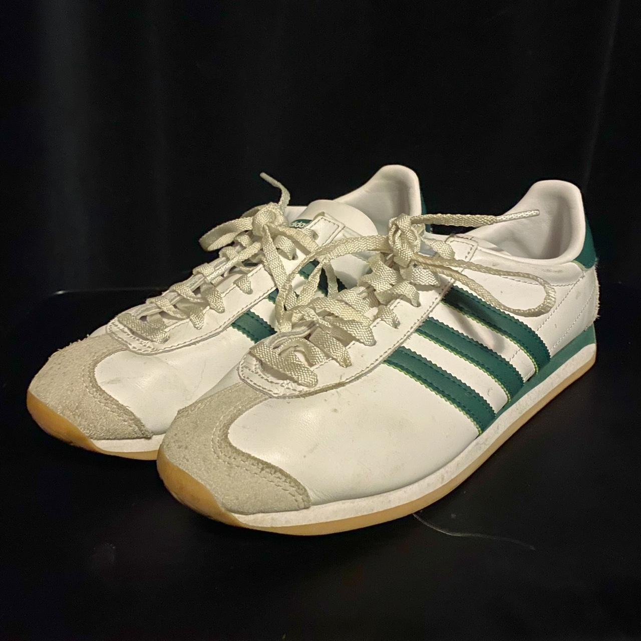 Adidas Women's White and Green Trainers | Depop