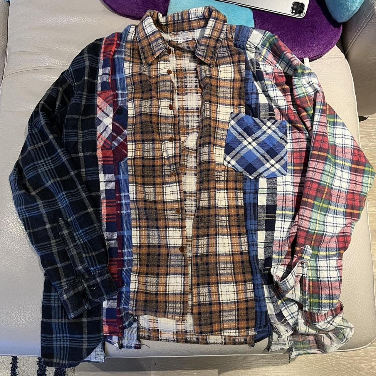 Rebuild by Needles 7 cuts flannel shirt. Size S.... - Depop