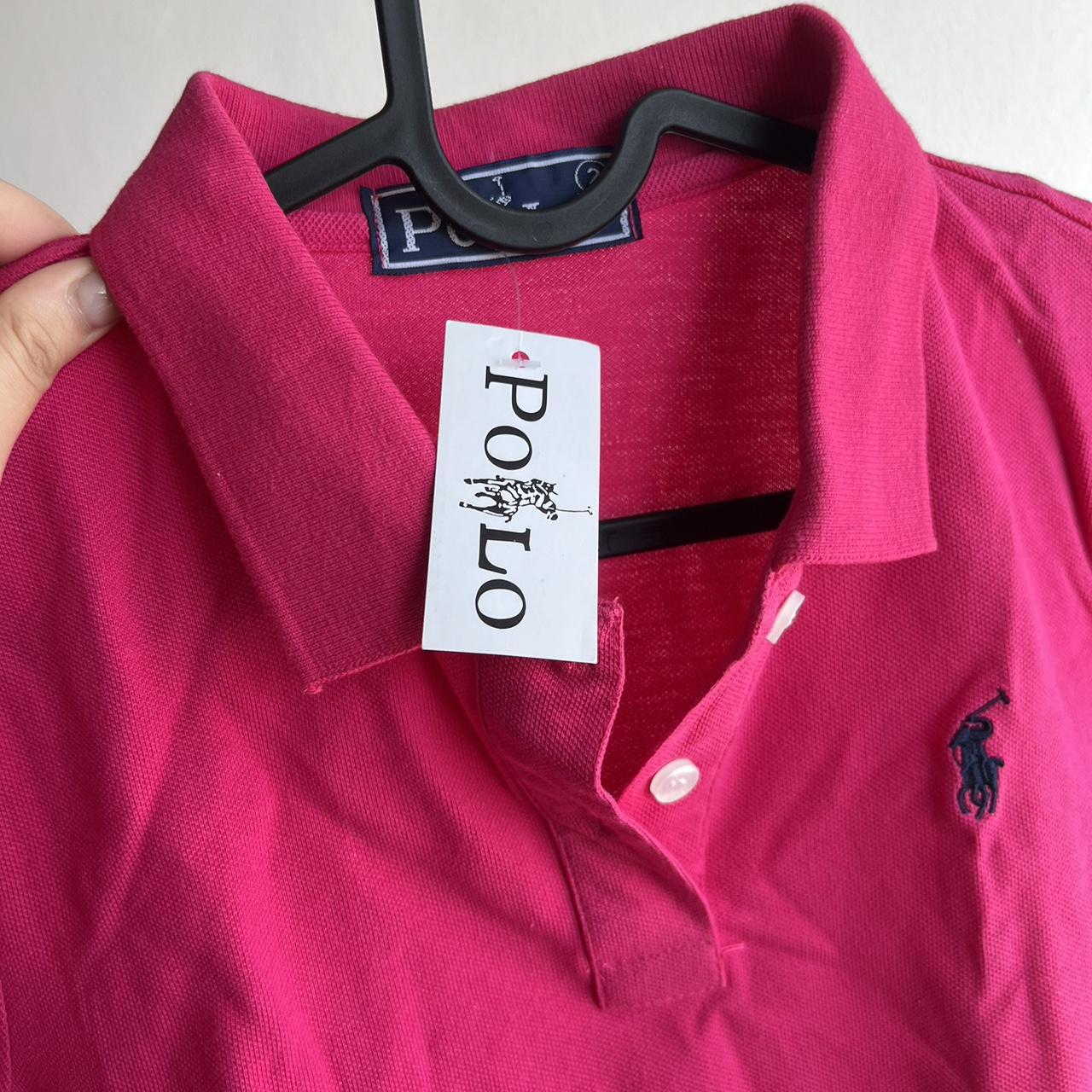 Pink polo t shirt logo - size small (4-8) - not... - Depop