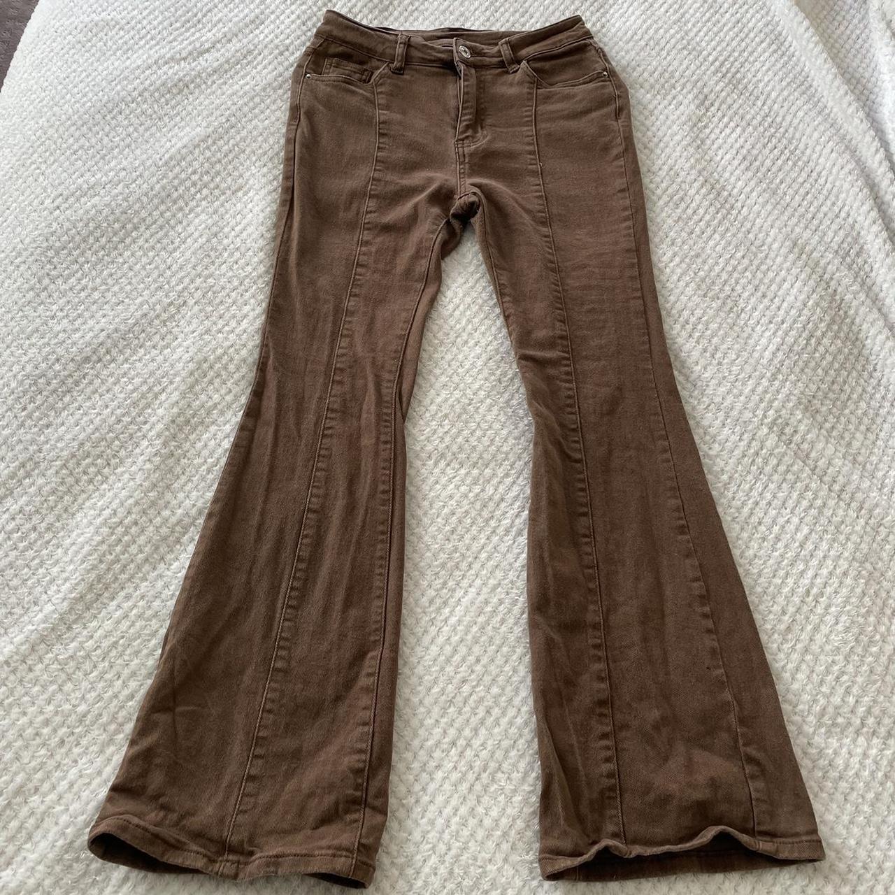 Shein Brown Bootcut Flare Jeans - Worn once with no... - Depop