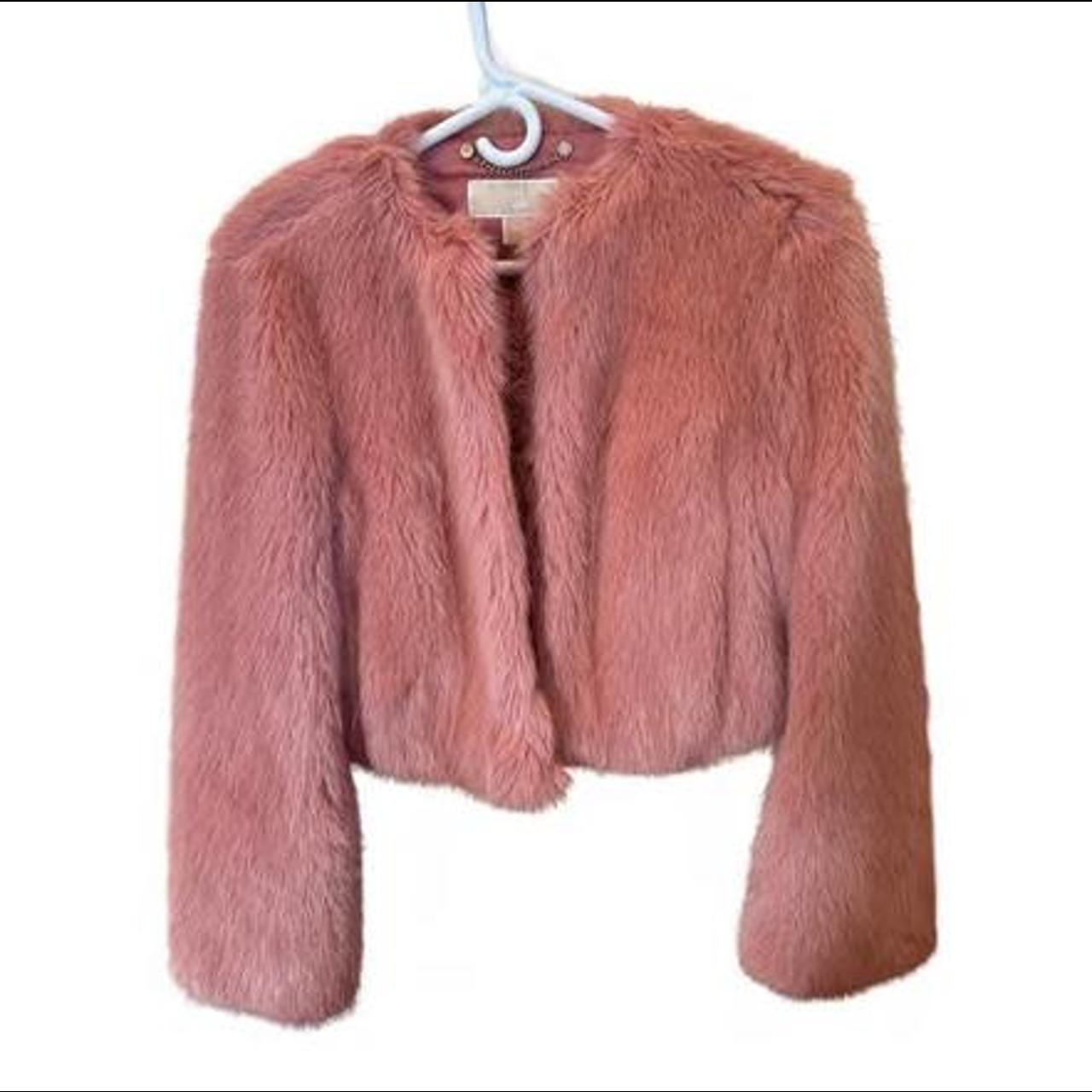 Michael kors pink faux deals fur coat